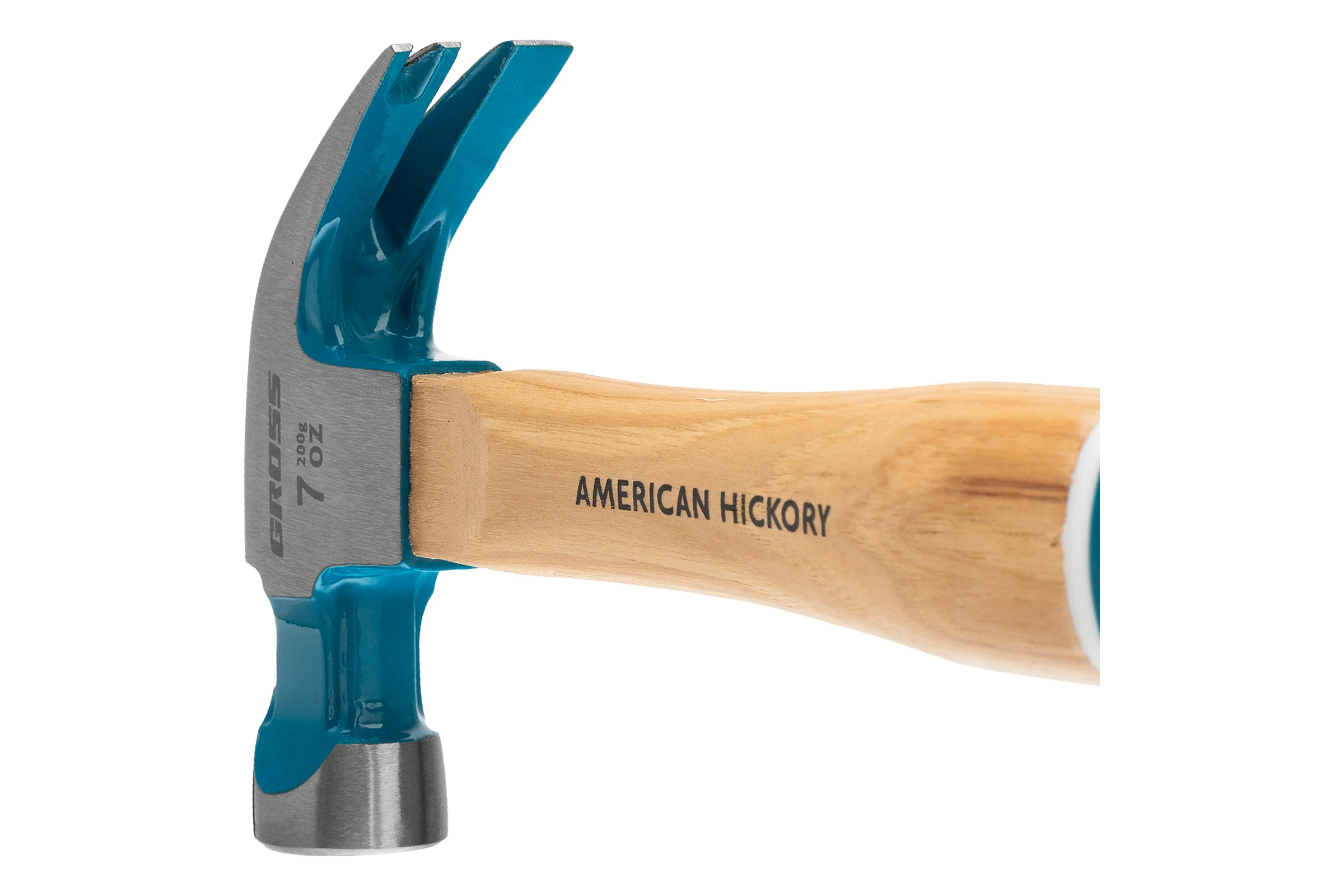 Молоток-гвоздодер GROSS American hickory 200г, угол 45, магнит, обрезиненная рукоятка 10414