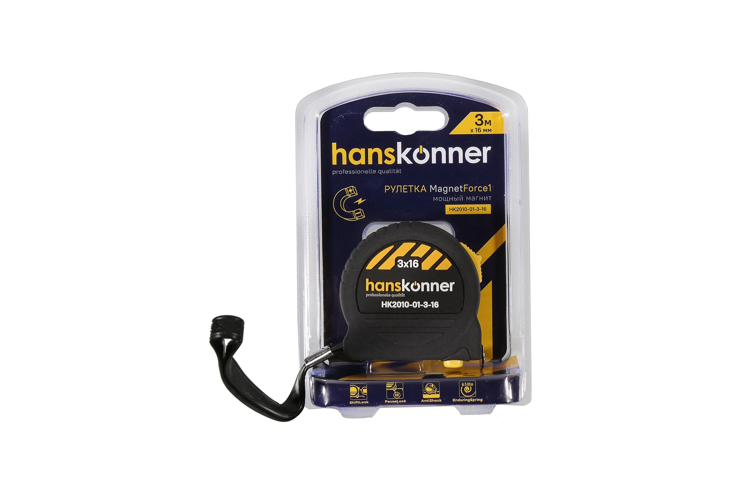 Рулетка Hanskonner 3x16, 2 стопа HK2010-01-3-16