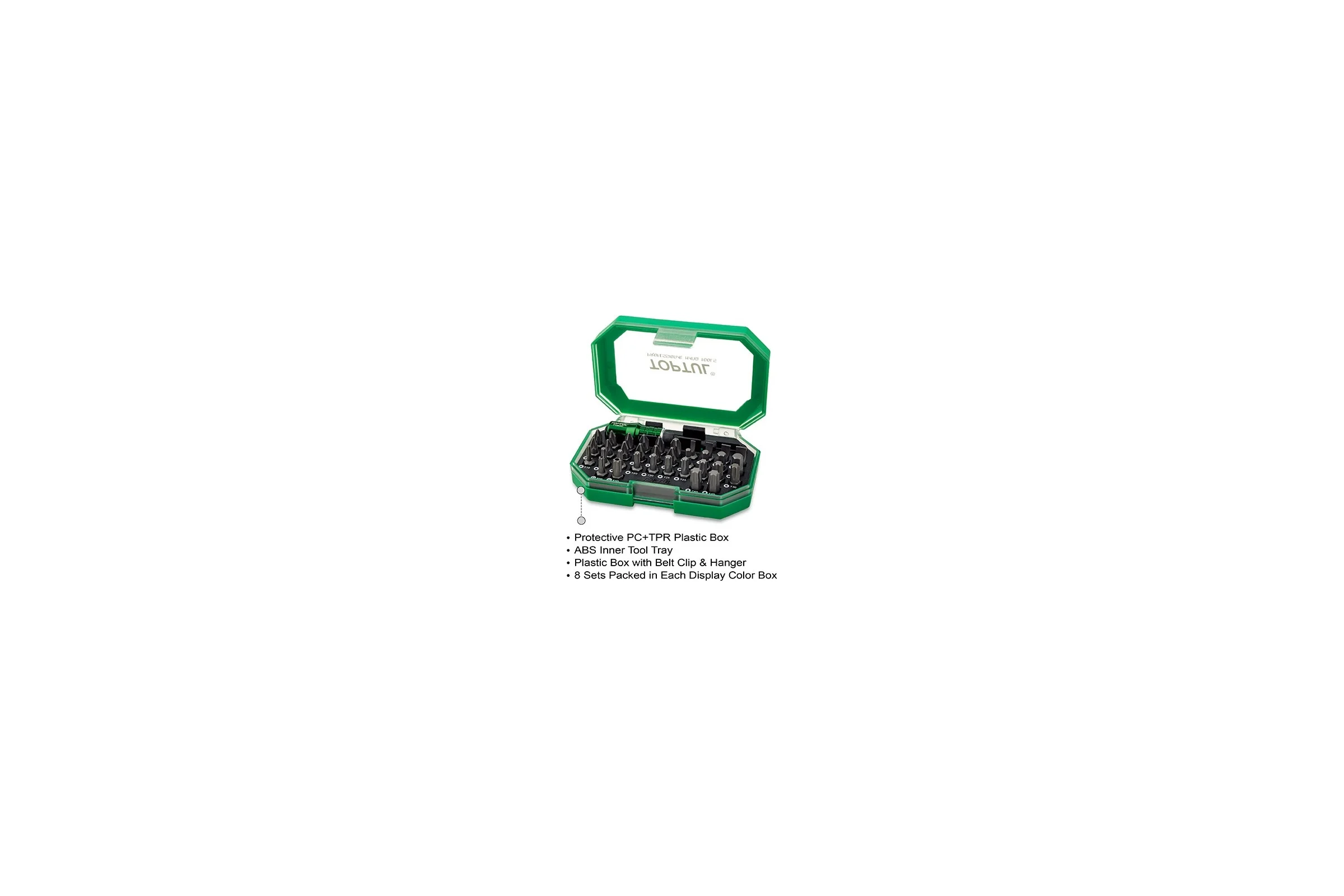 Набор бит 1/4" 35 шт с магнитным держателем TOPTUL GACW3502