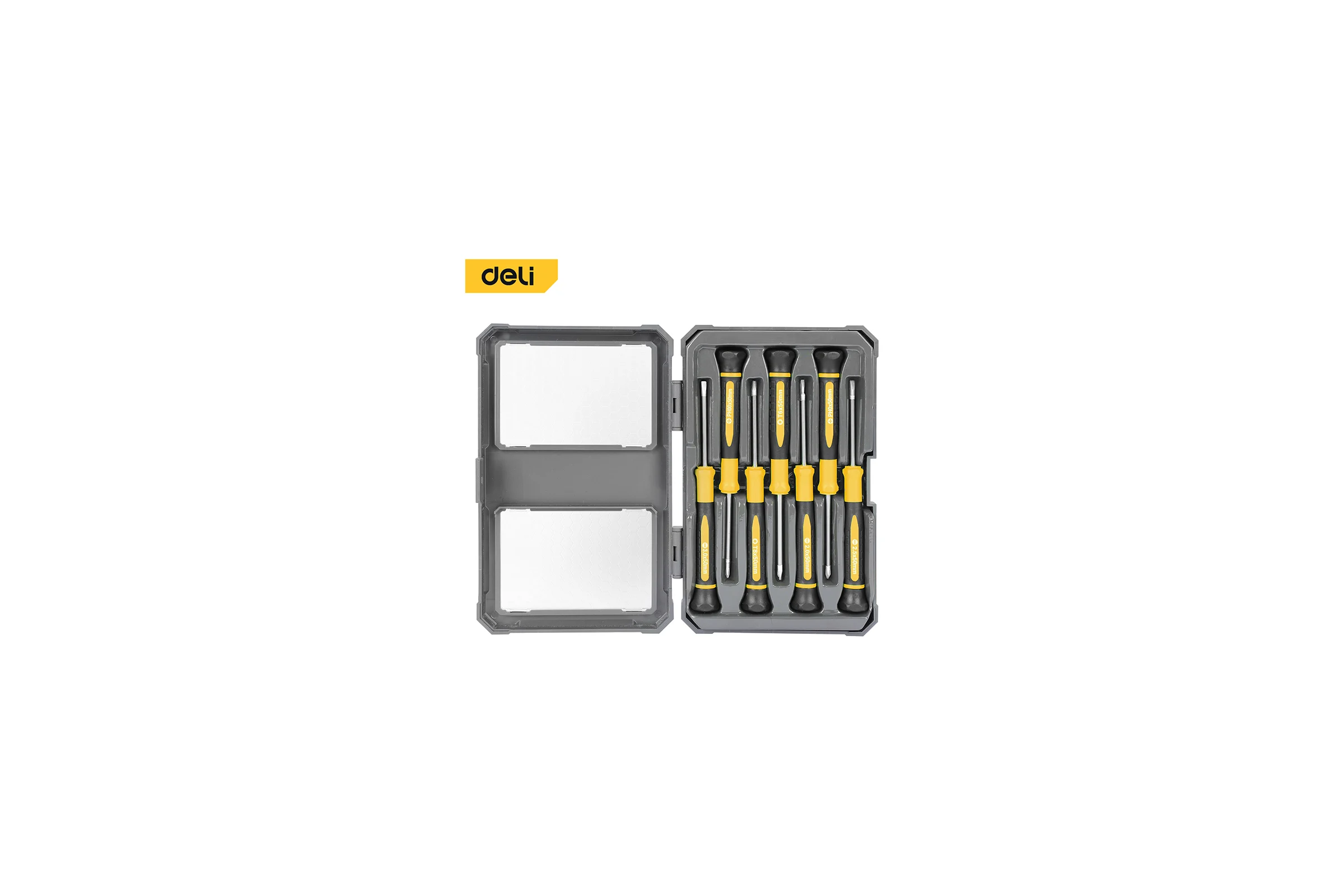 Набор прецизионных отверток DELI 7 шт (SL,PH, Torx)DL241007 (CrV сталь, пластиковый кейс) 130268