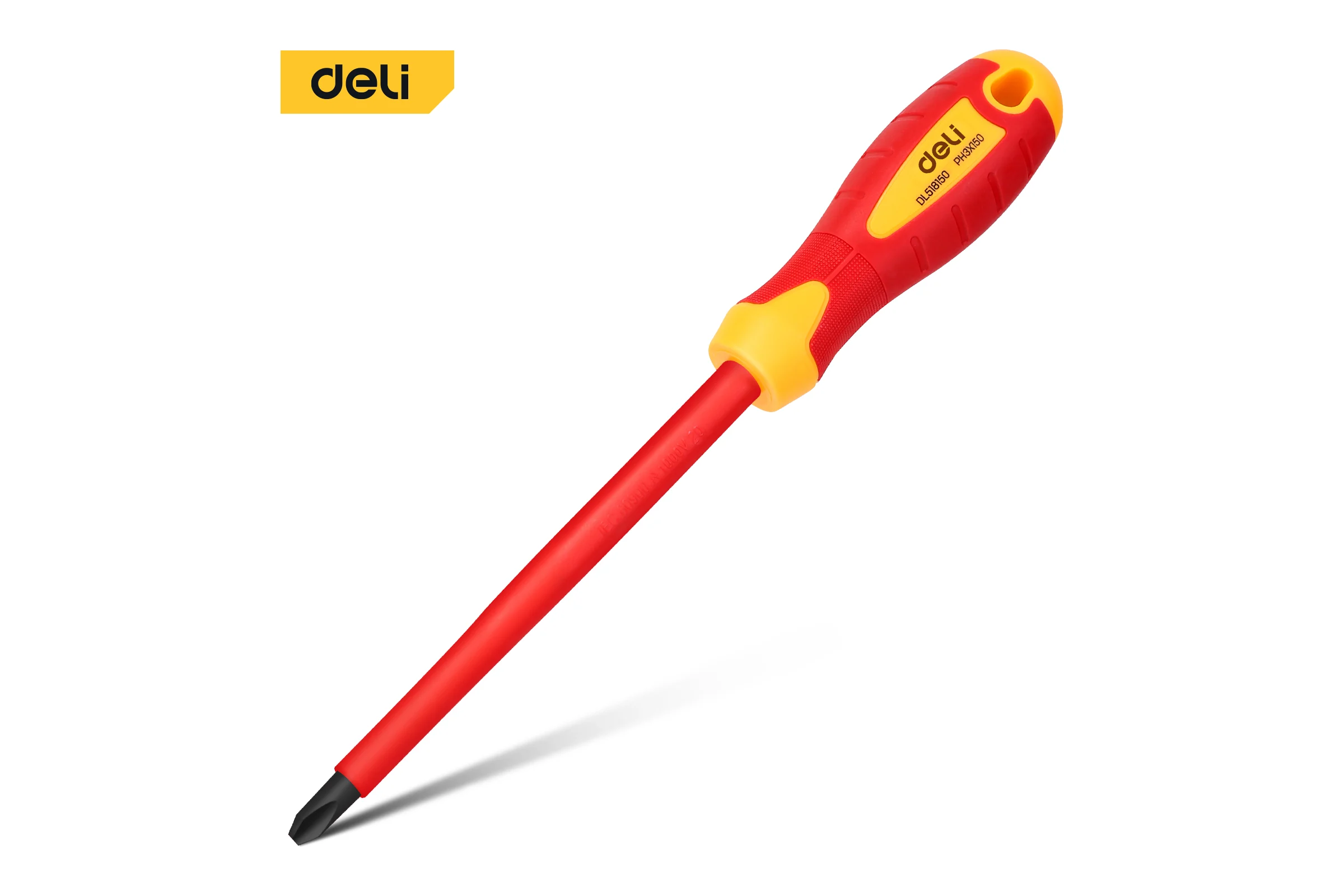 Диэлектрическая крестовая отвертка DELI DL518150 PH3x150мм 110594