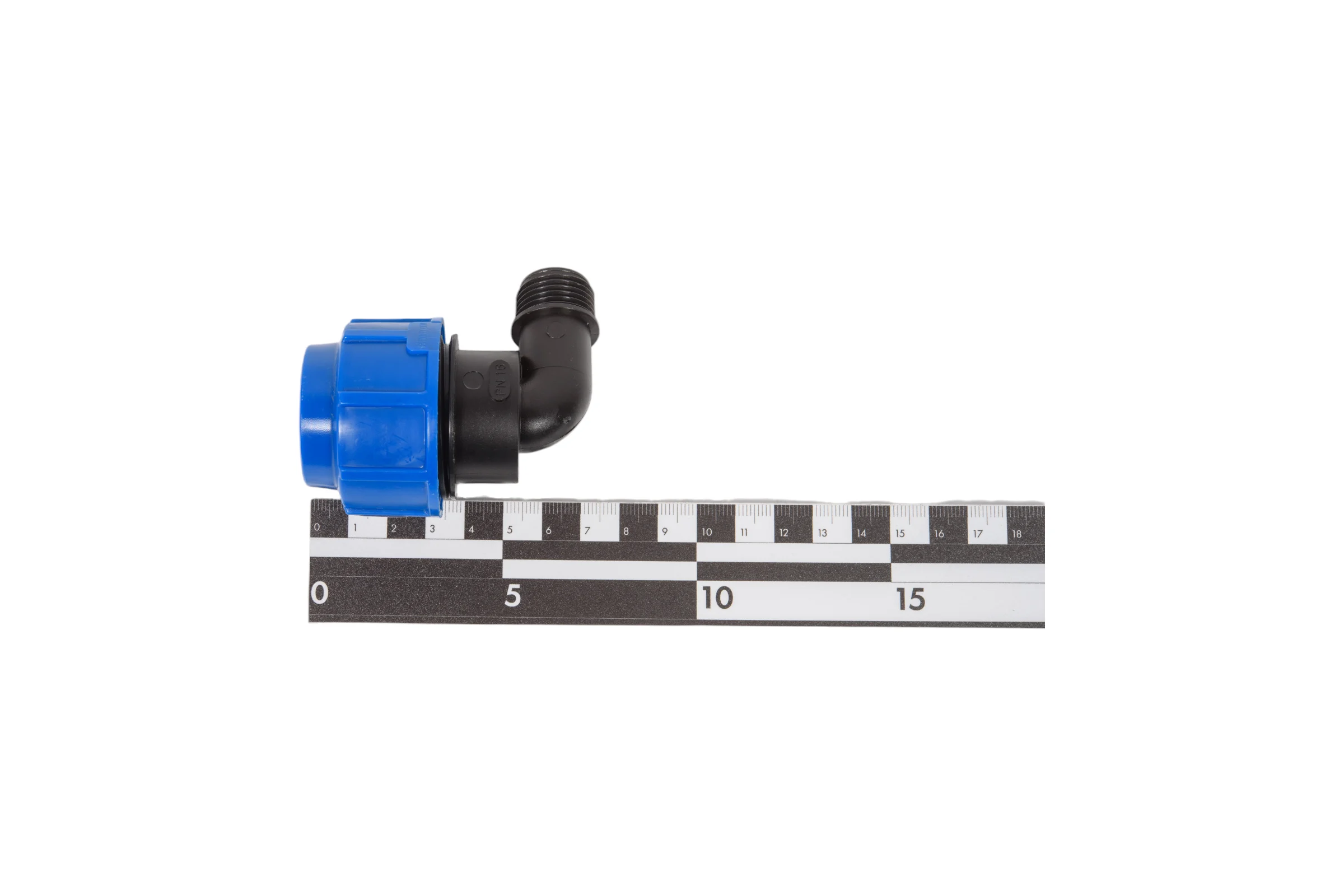 Компрессионный отвод для ПЭ труб LAMMIN нр 25x1/2" Lm34008025015