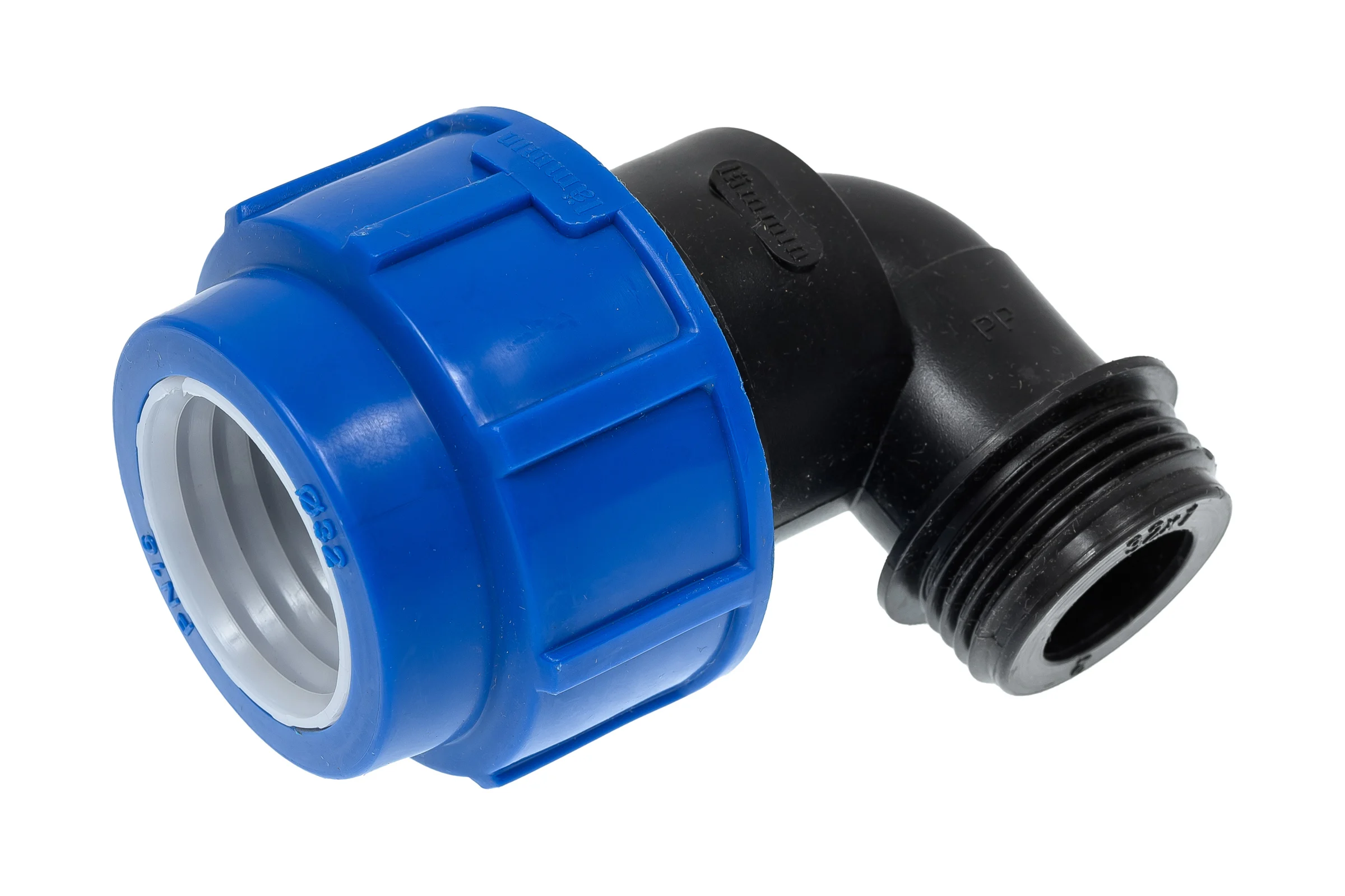 Компрессионный отвод для ПЭ труб LAMMIN нр 32x1" Lm34008032025