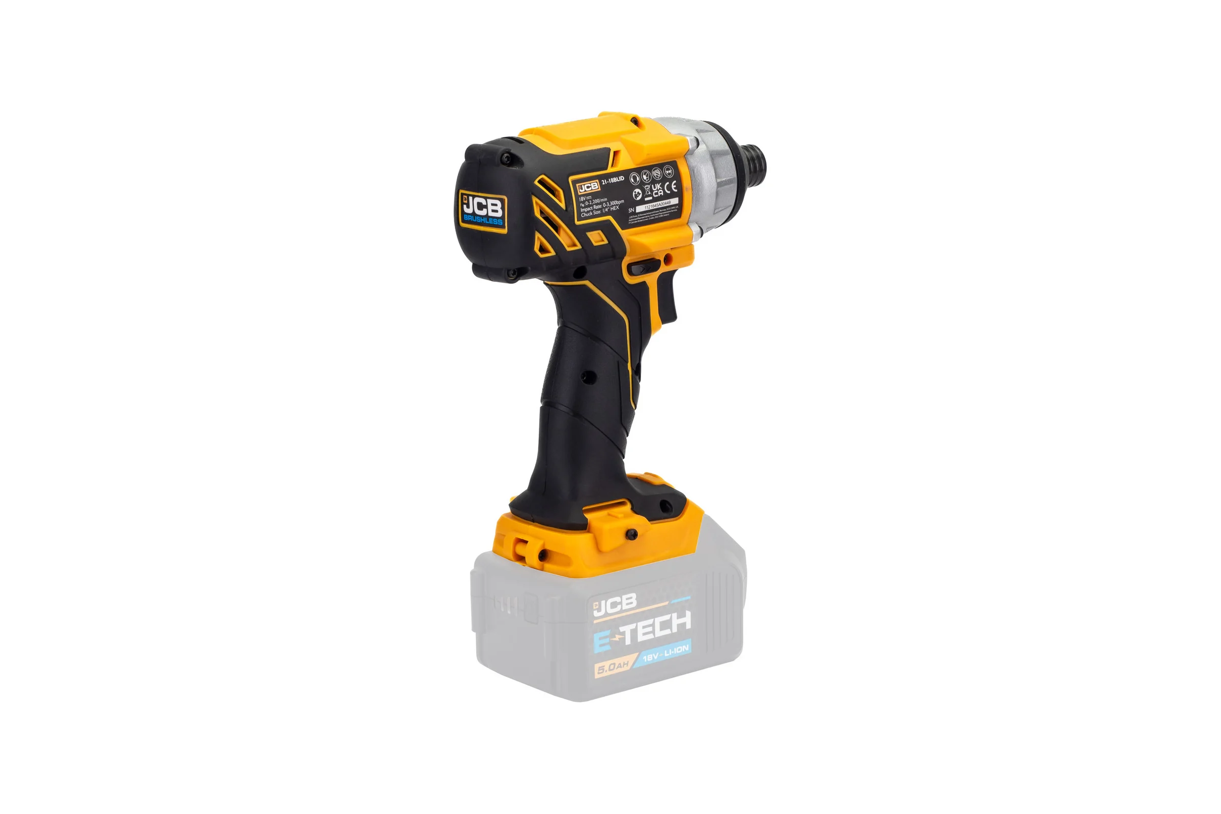 Шуруповерт аккумуляторный JCB 18V, max 180Nm, без аккумулятора JCB-18BLID-B-E(57241)
