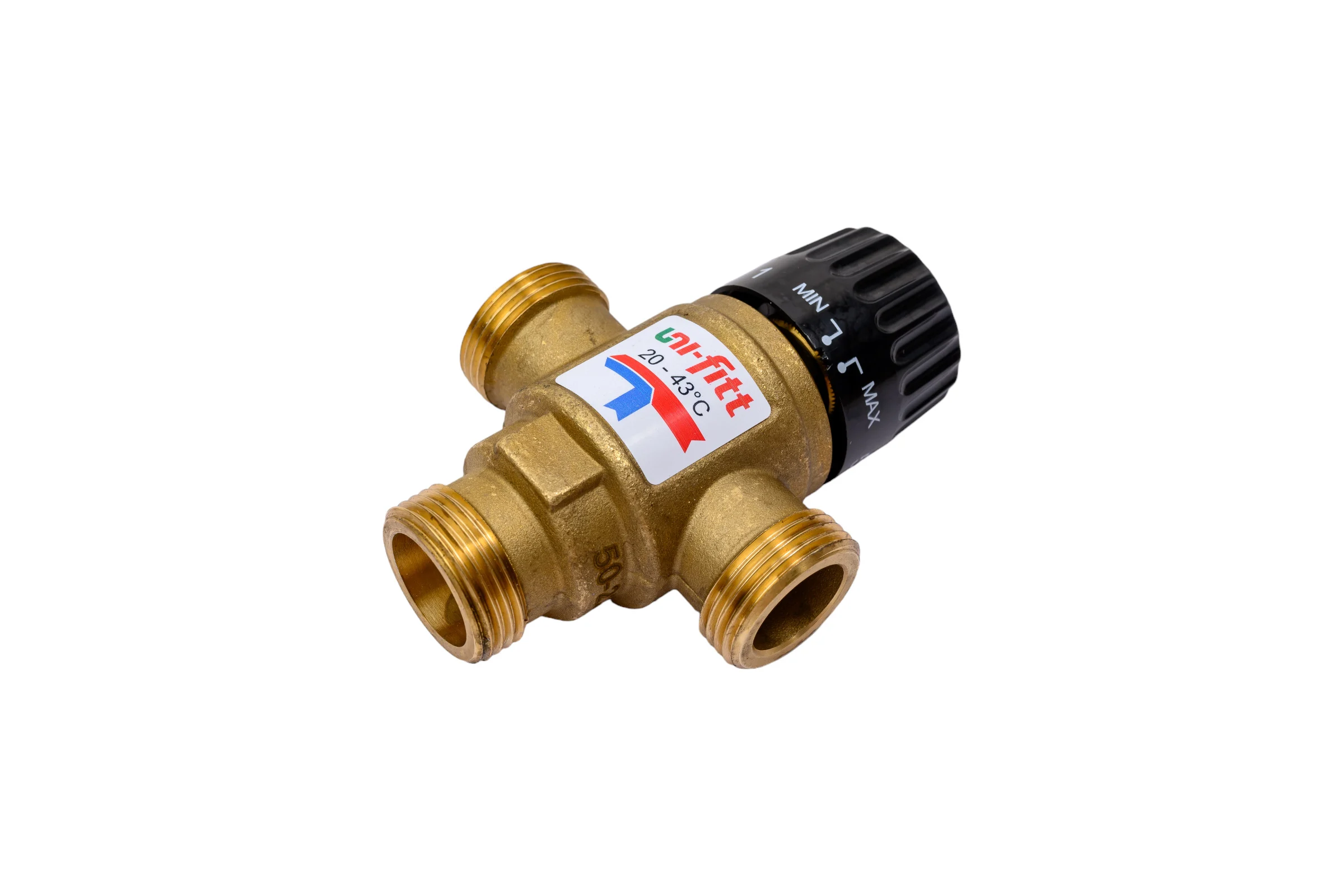 Термосмесительный клапан Uni-Fitt Н 3/4" 20-43 С, Kvs 1,6, боковое смешение 351G0130
