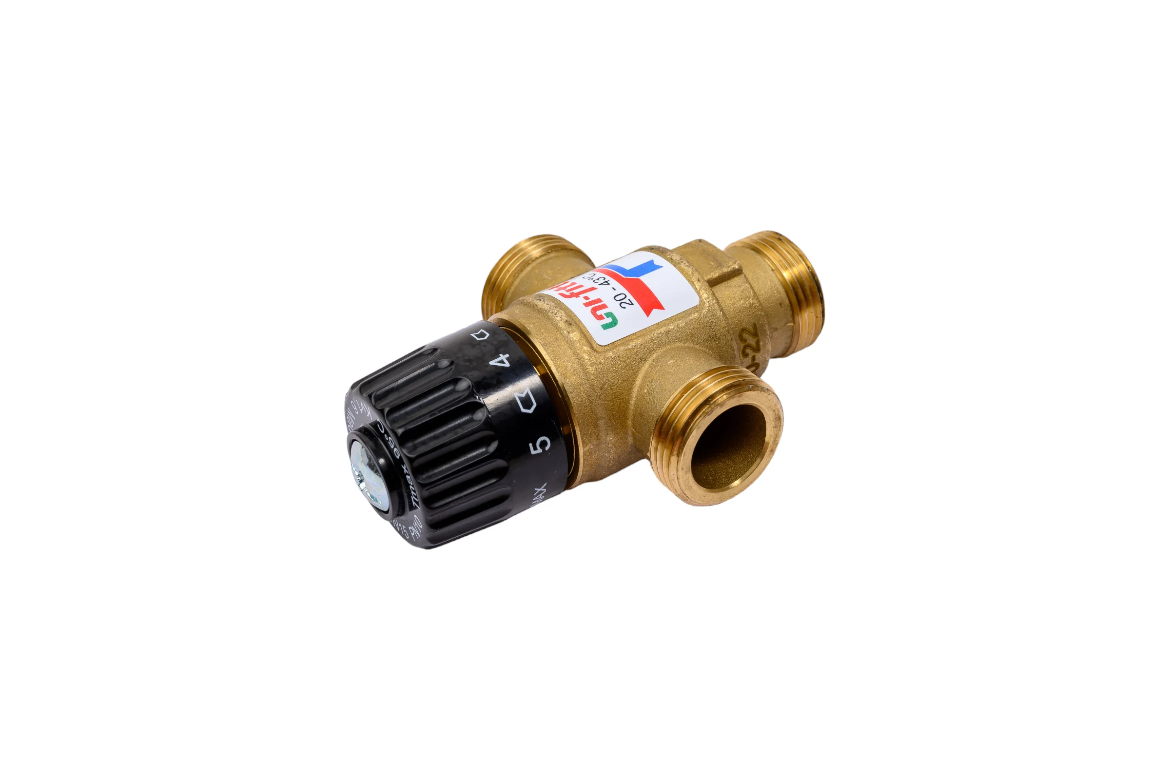 Термосмесительный клапан Uni-Fitt Н 3/4" 20-43 С, Kvs 1,6, боковое смешение 351G0130