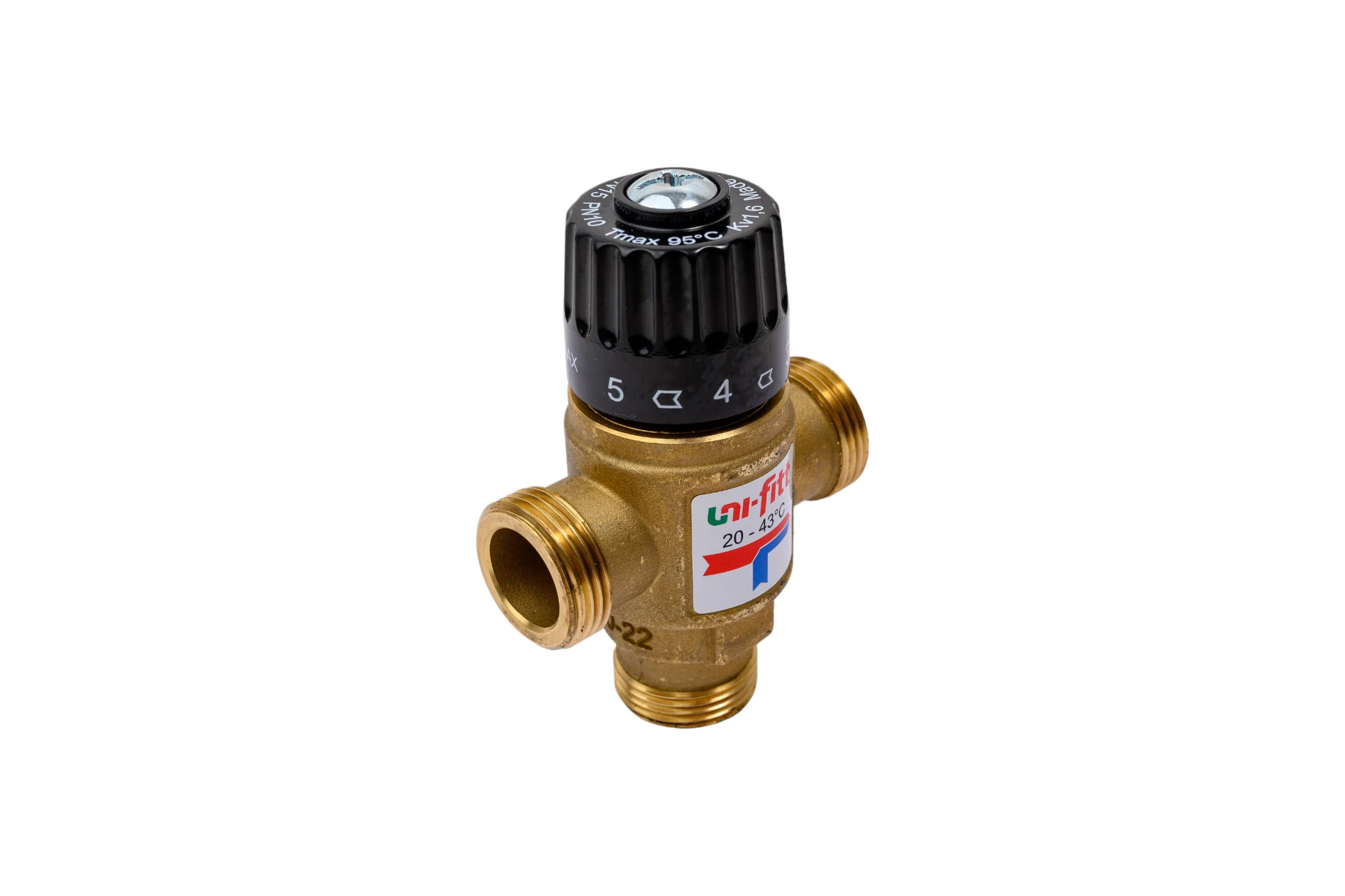 Термосмесительный клапан Uni-Fitt Н 3/4" 20-43 С, Kvs 1,6, боковое смешение 351G0130