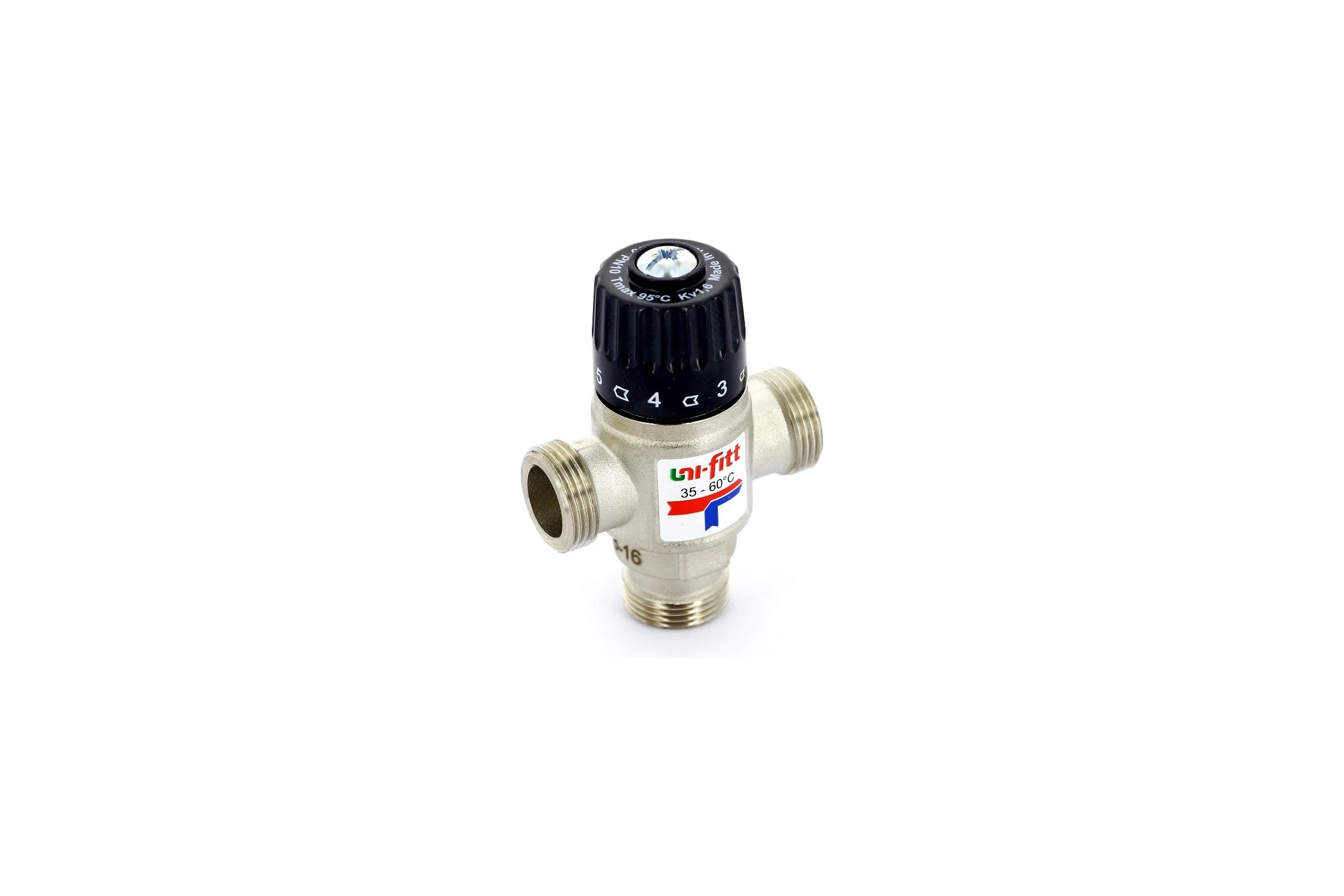 Термосмесительный клапан Uni-Fitt Н 3/4" 35-60'С, боковое смешение 351N3130