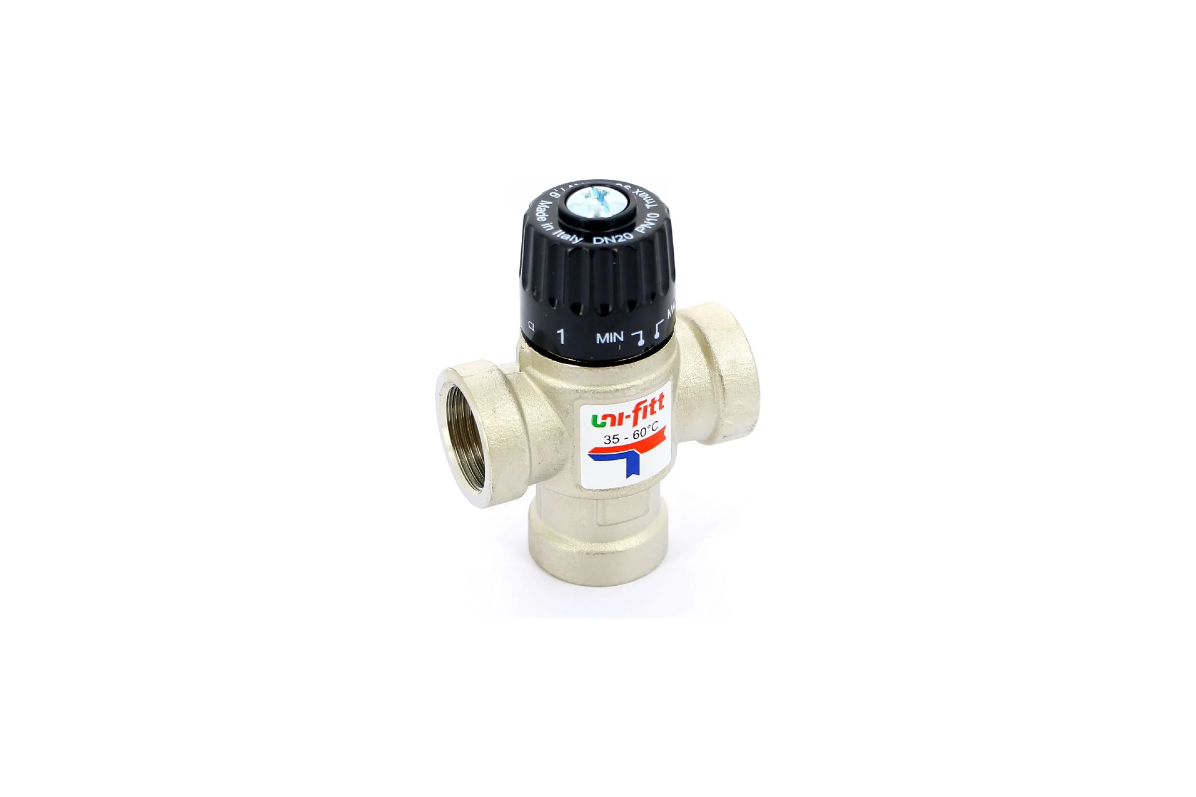 Термосмесительный клапан В Uni-Fitt 3/4" 35-60'С, боковое смешение 350N3130