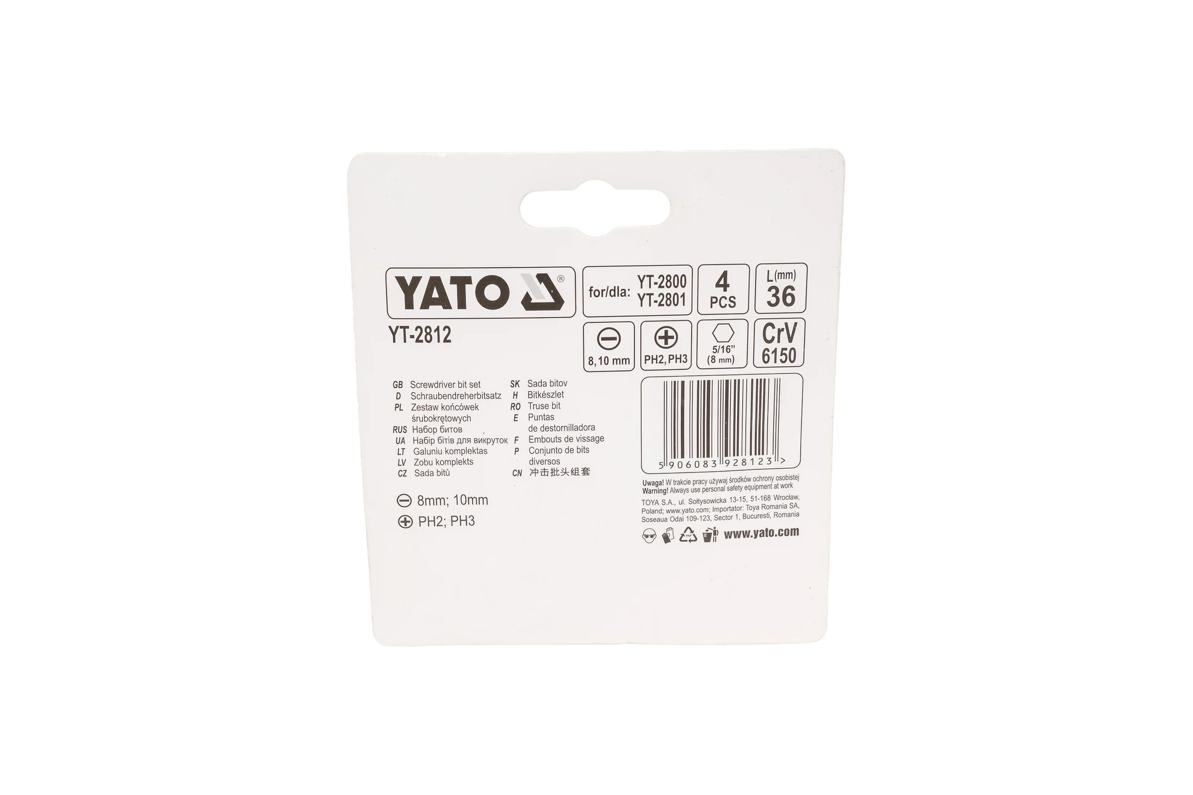 Набор бит (4 шт; 5/16) YATO YT-2812
