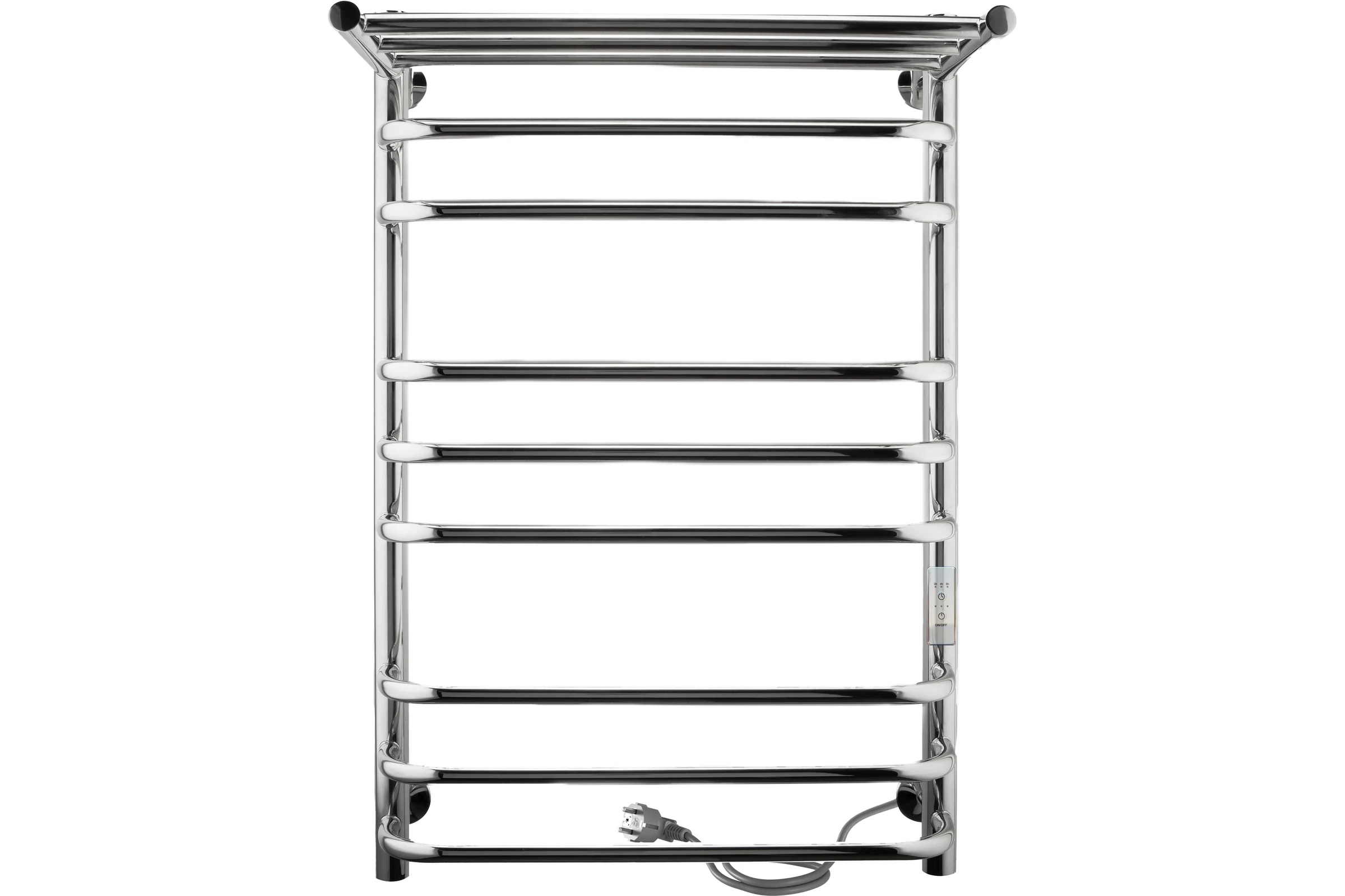 Электрический полотенцесушитель с полкой INDIGO Brace Lux electro 70/40 таймер, скр.монтаж, унив.подкл.R/L, полиров. LCBLE70-40PRt