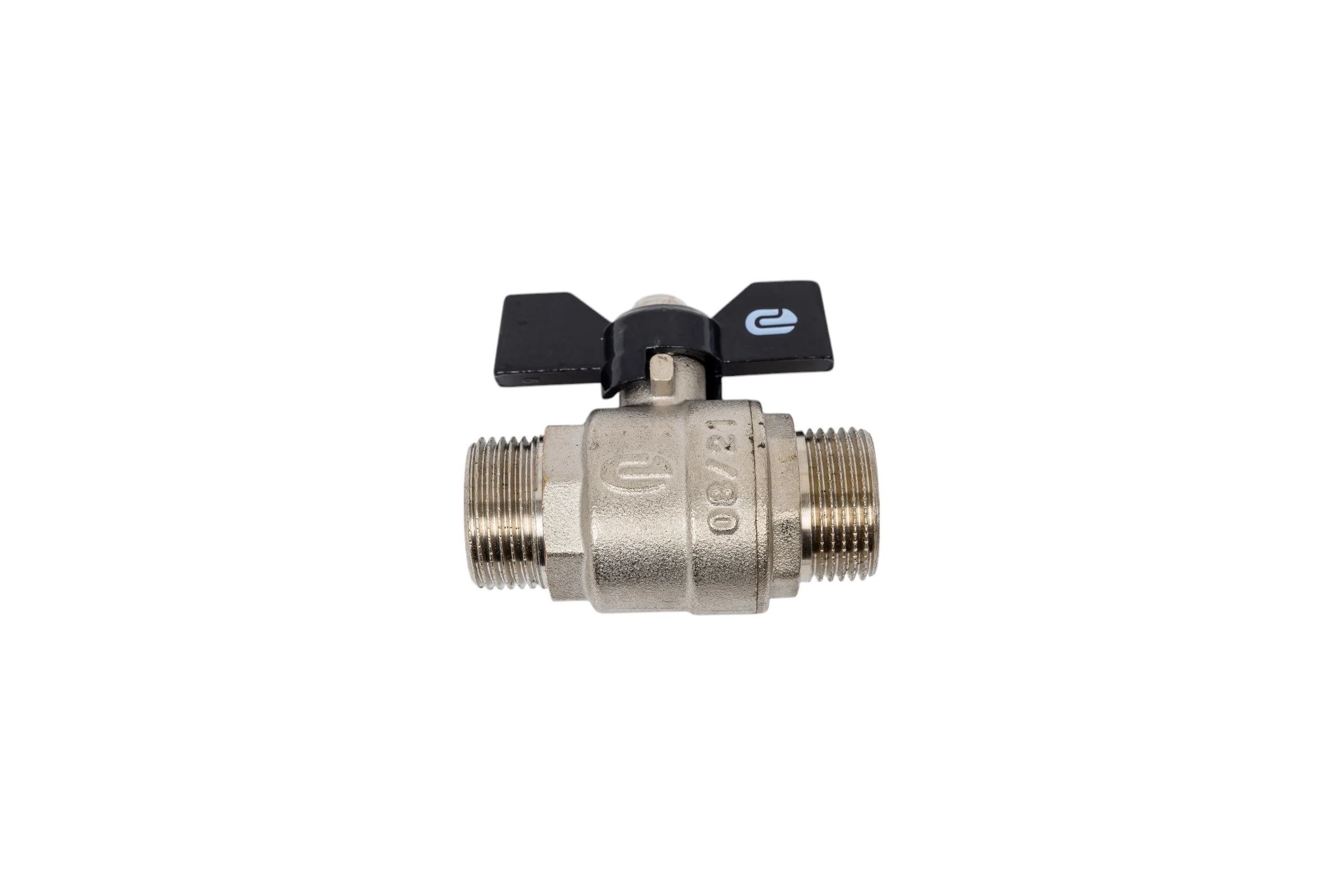 Шаровой кран для воды ONDO 3/4", ш/ш, бабочка, никель ONMMB034