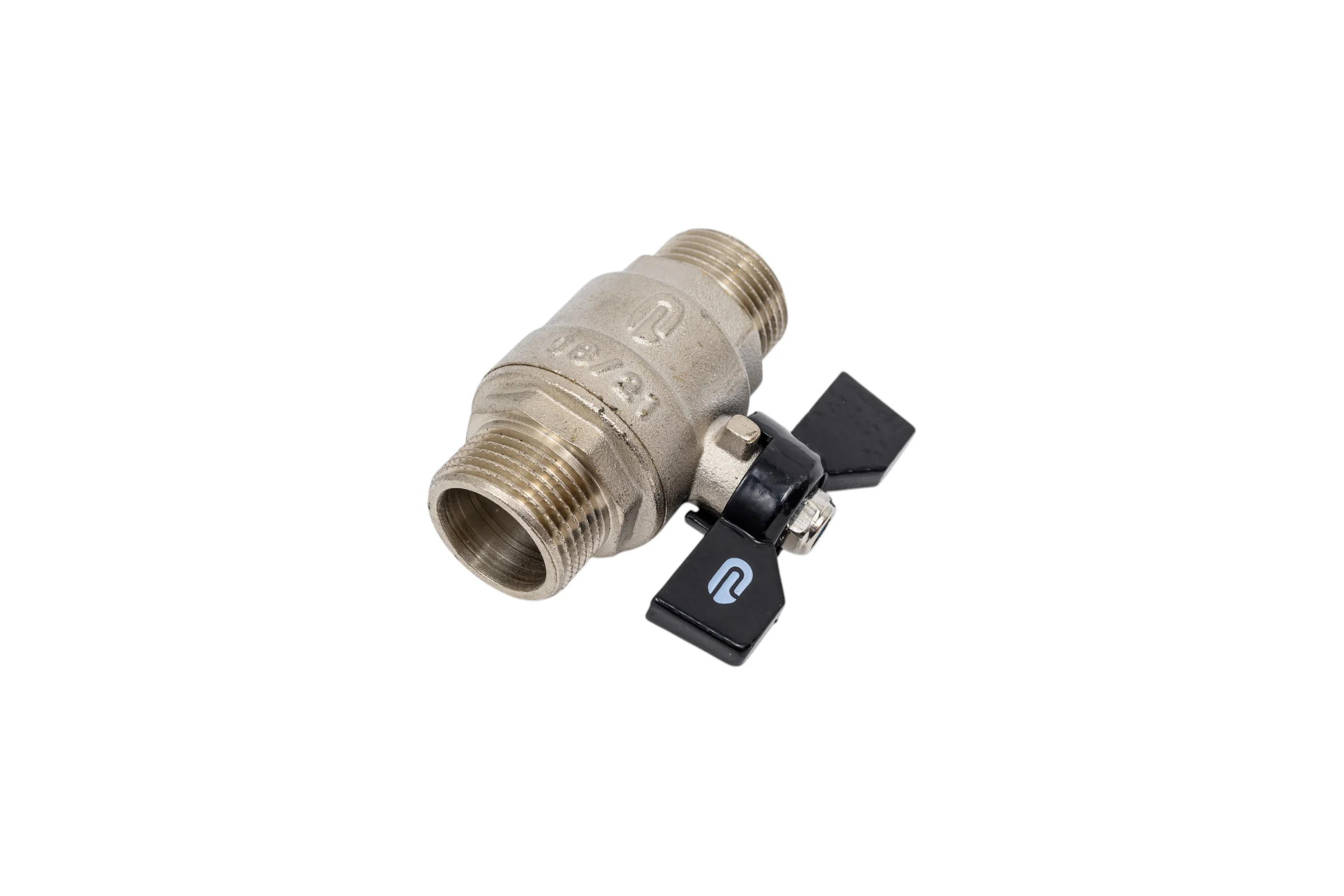 Шаровой кран для воды ONDO 3/4", ш/ш, бабочка, никель ONMMB034
