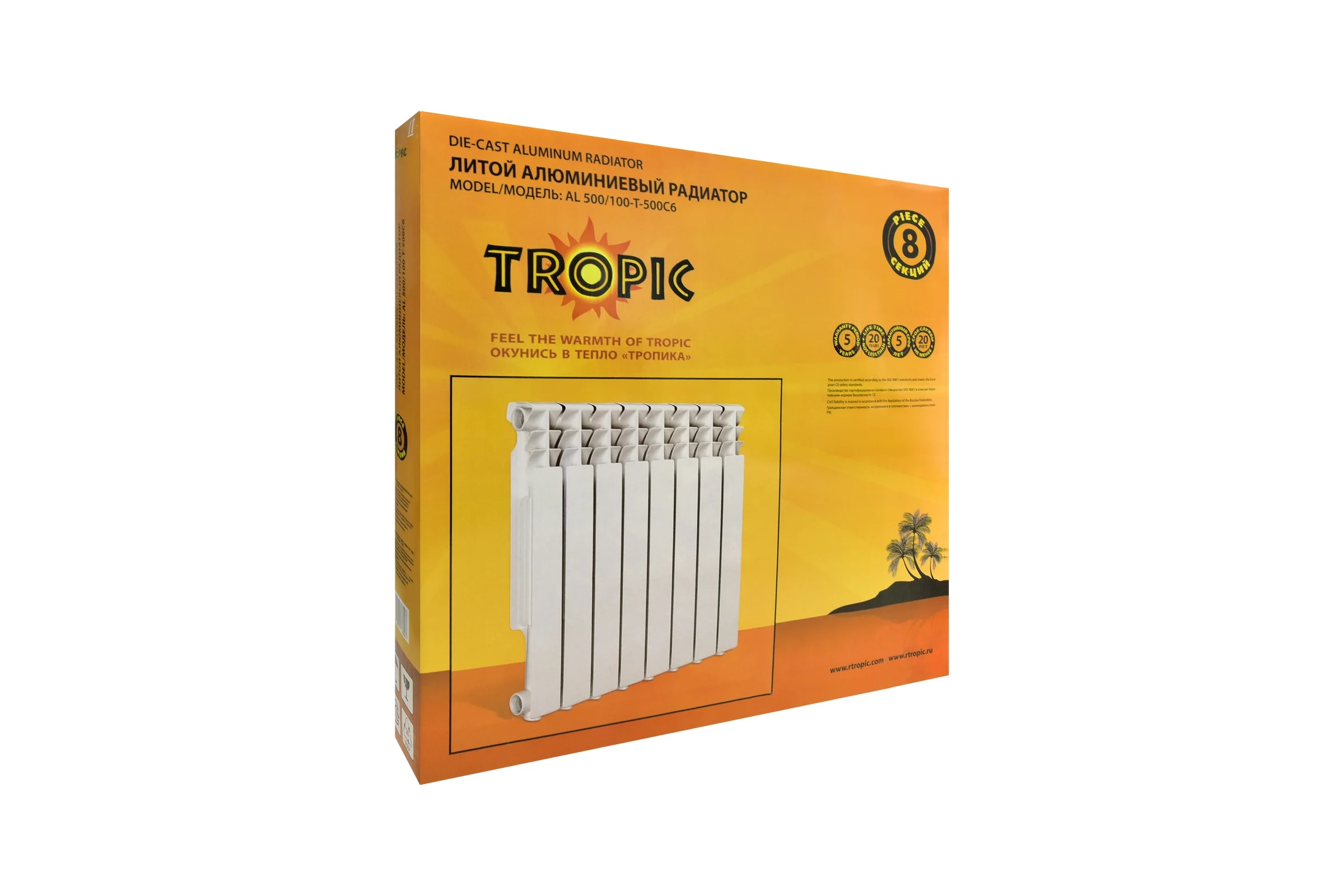 Радиатор Tropic 500x100, алюминиевый, 8 секций 7601.038
