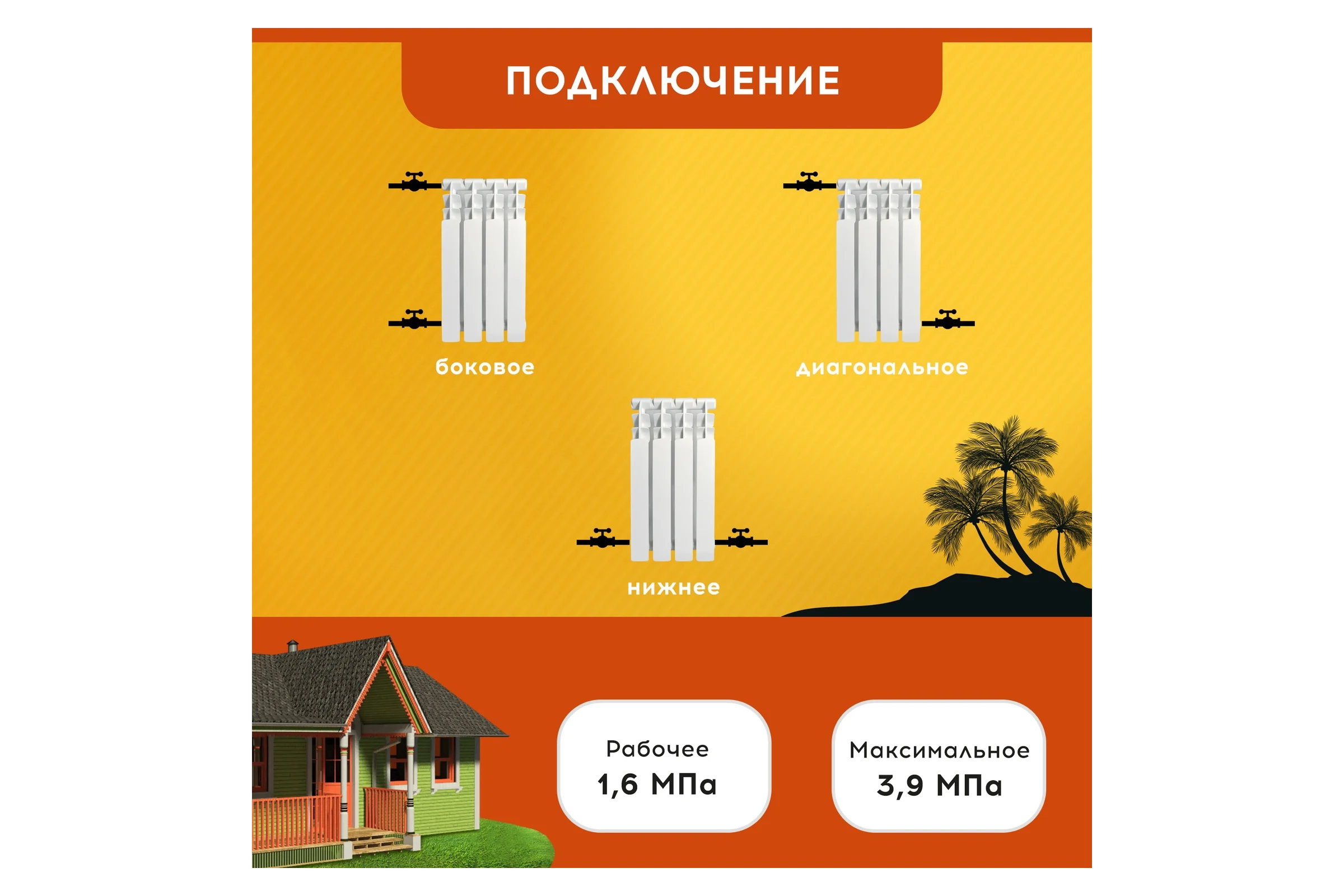 Радиатор Tropic 500x100, алюминиевый, 4 секции 7601.018