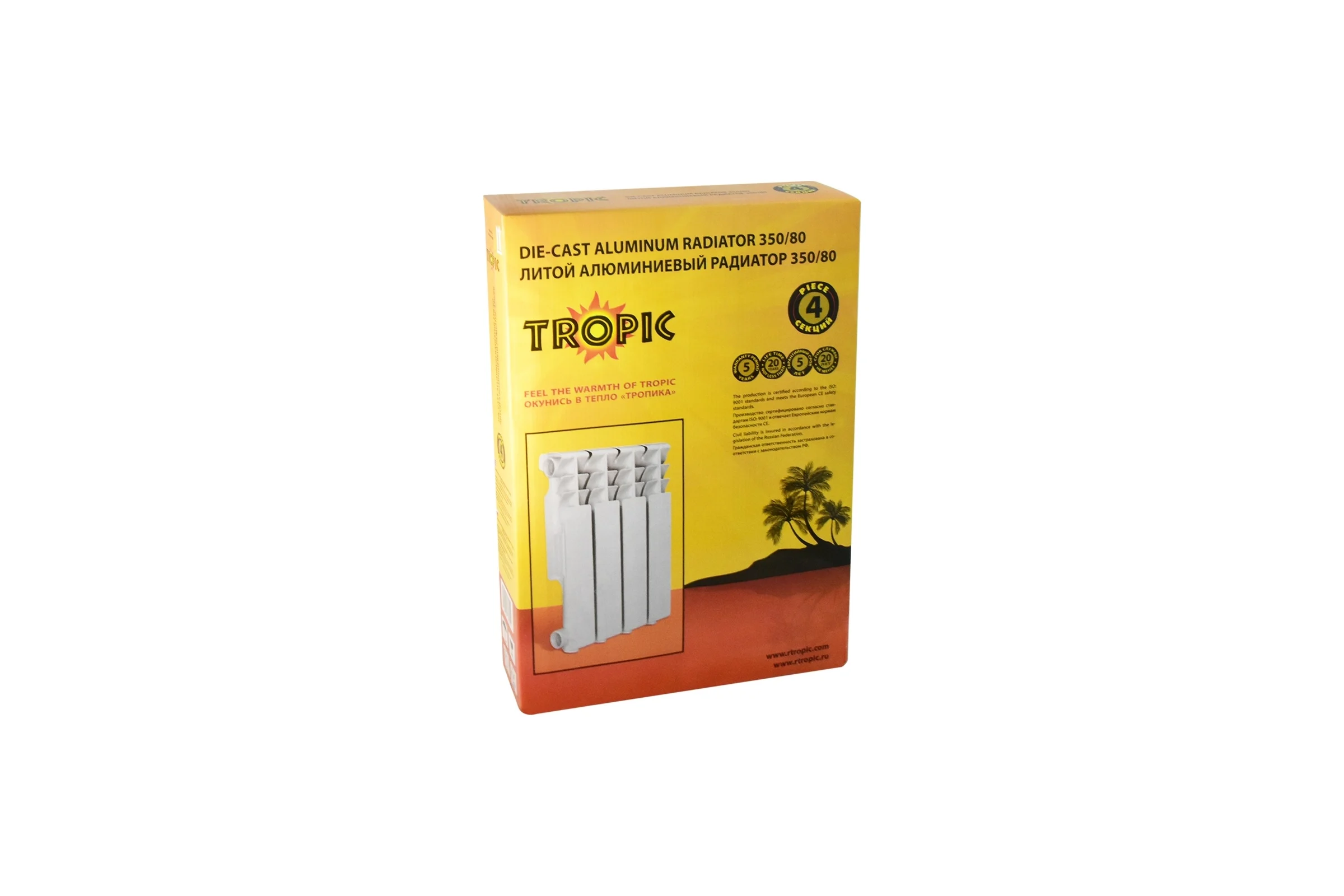 Радиатор Tropic 350x80, алюминиевый, 4 секции 7601.017