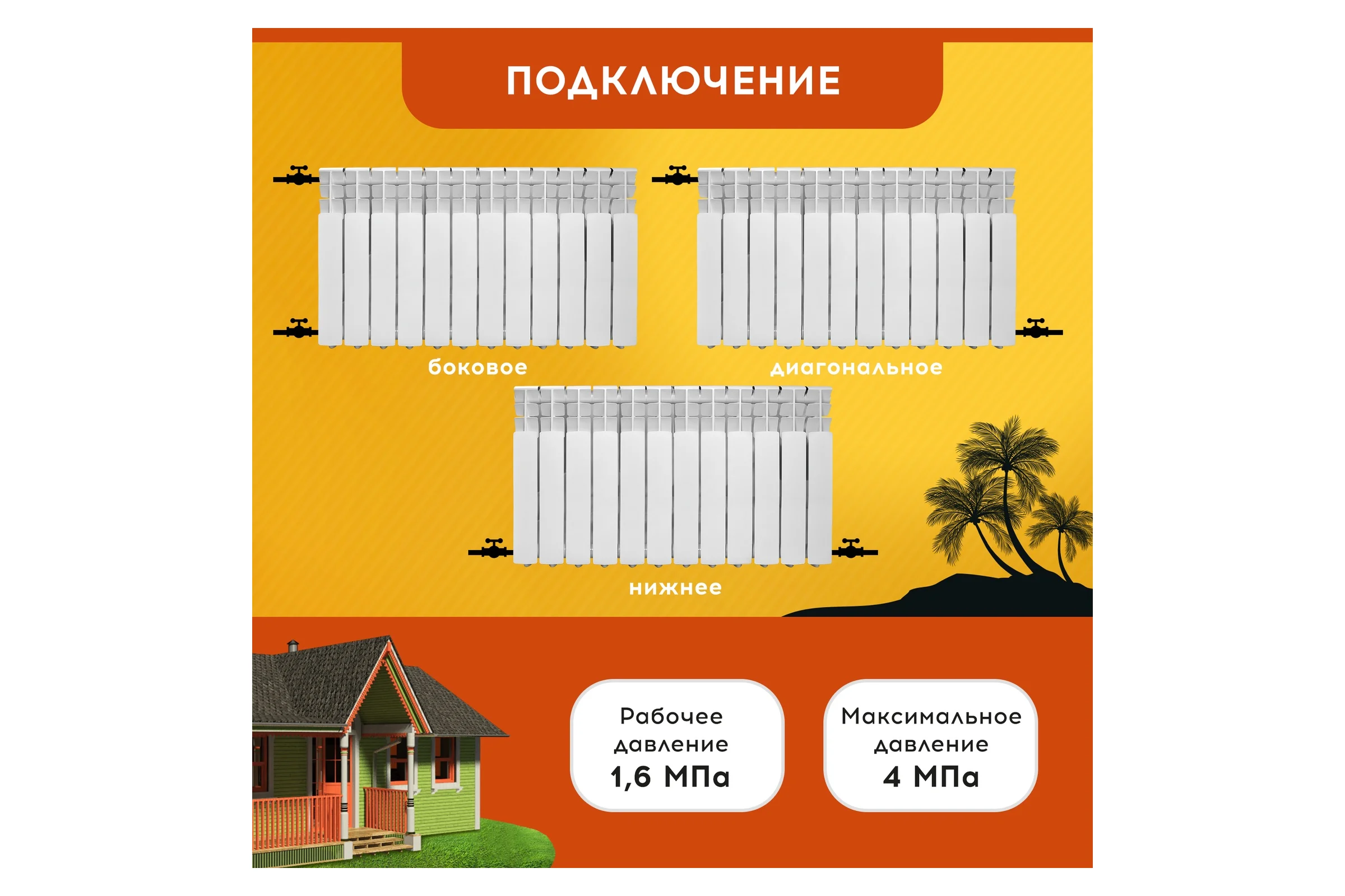 Радиатор Tropic 500x80, алюминиевый, 12 секций 7601.055