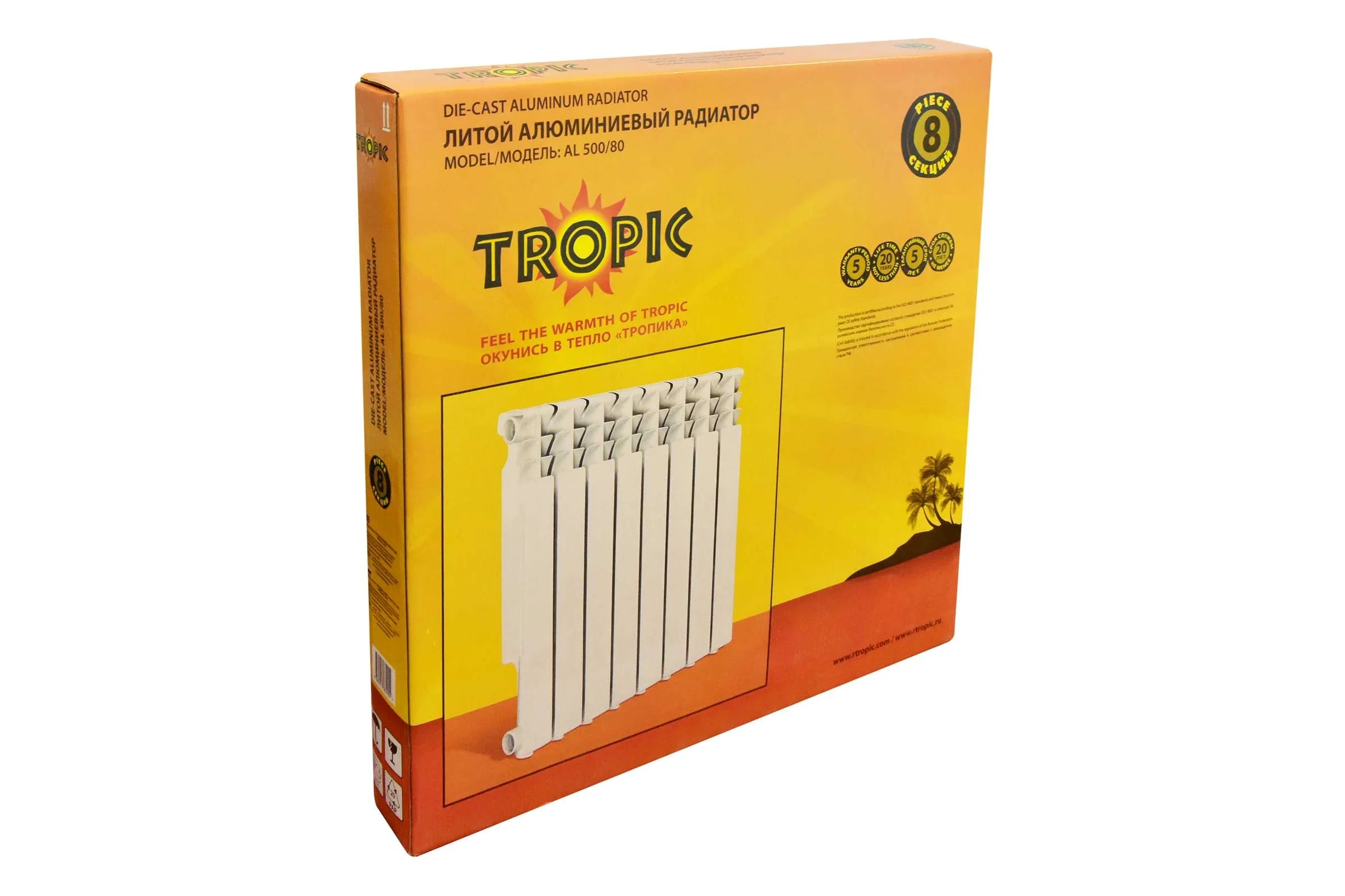 Радиатор Tropic 500x80, алюминиевый, 8 секций 7601.035