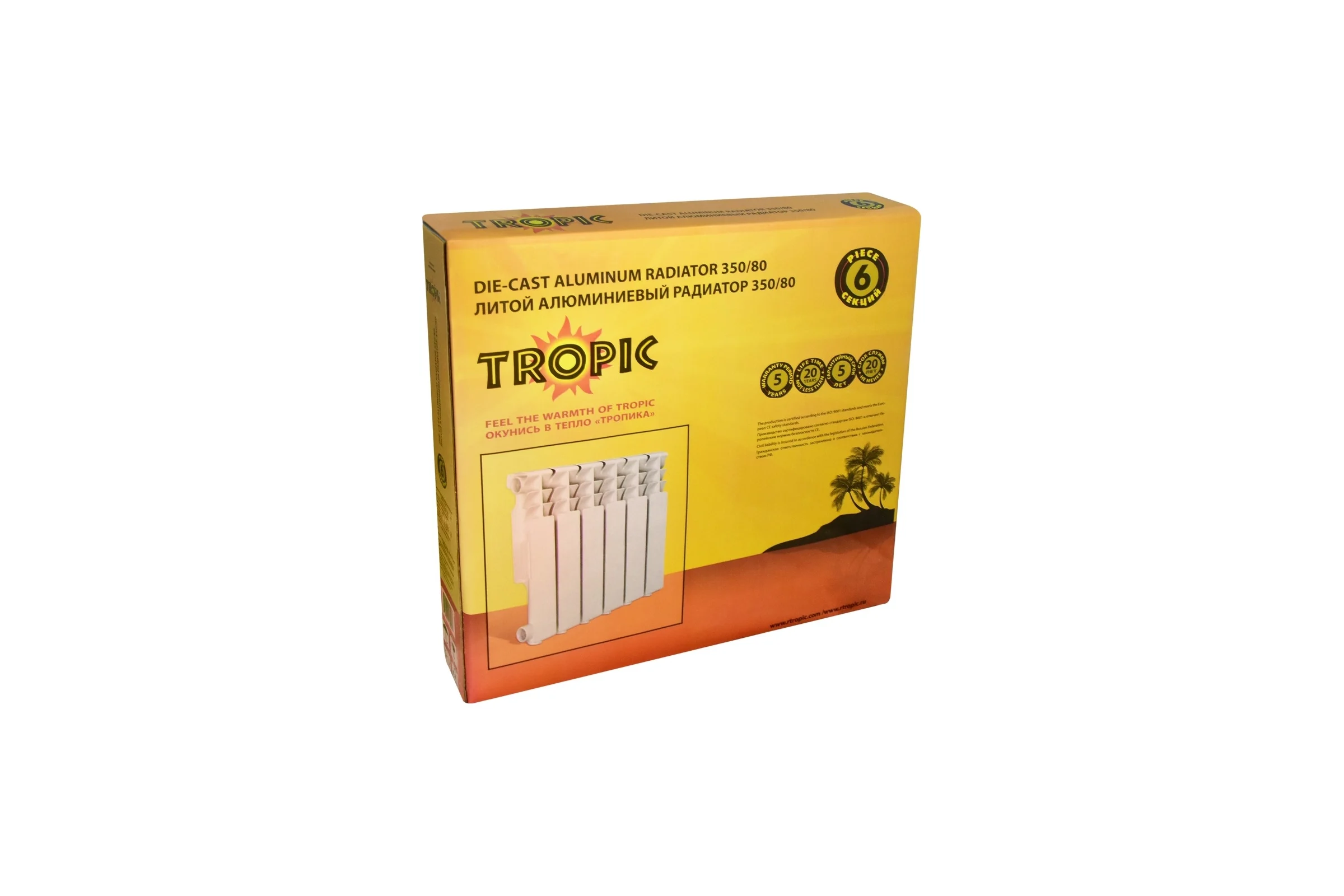 Радиатор Tropic 350x80, алюминиевый, 6 секций 7601.027