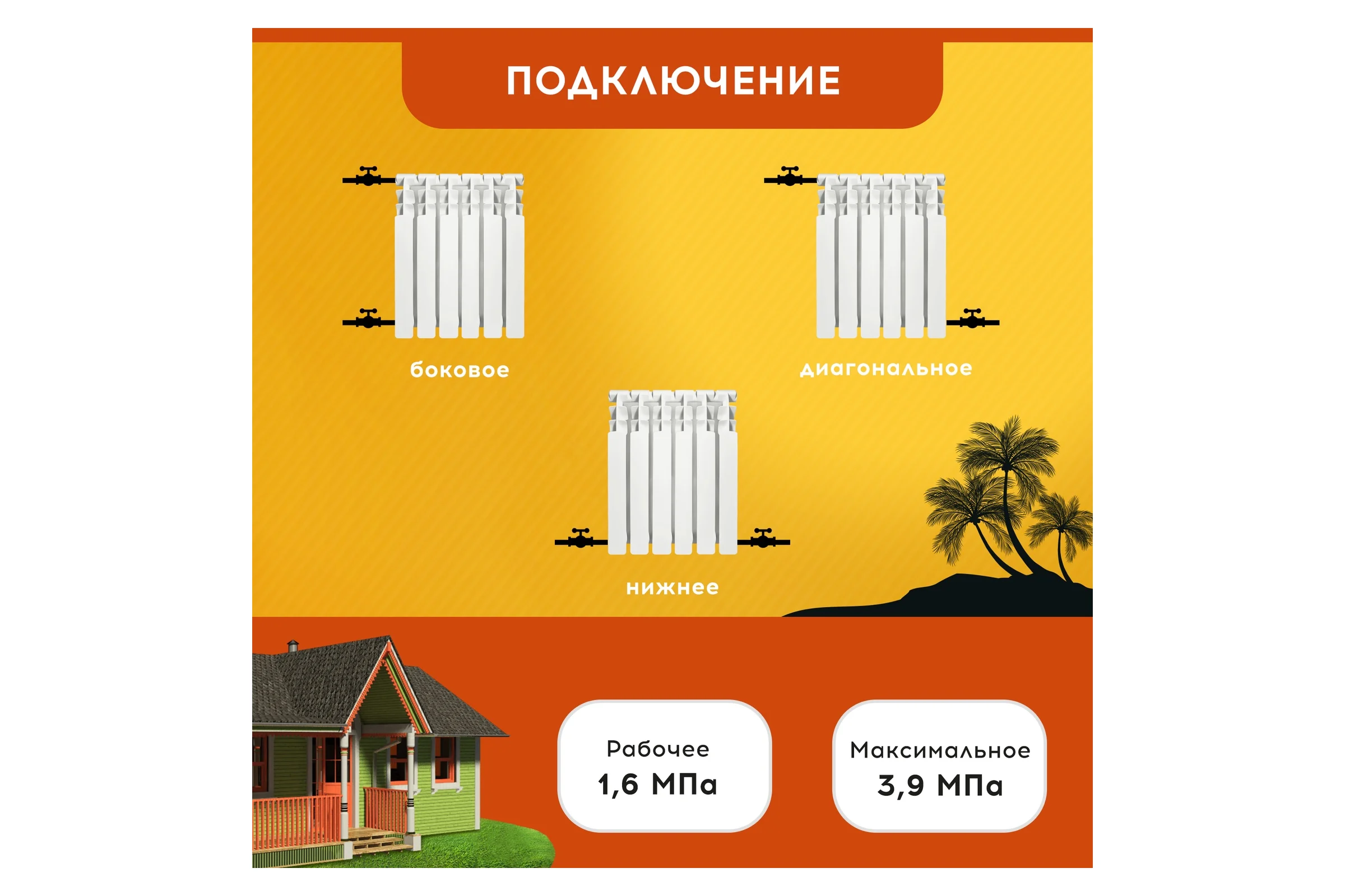 Радиатор Tropic 500x100, алюминиевый, 6 секций 7601.028