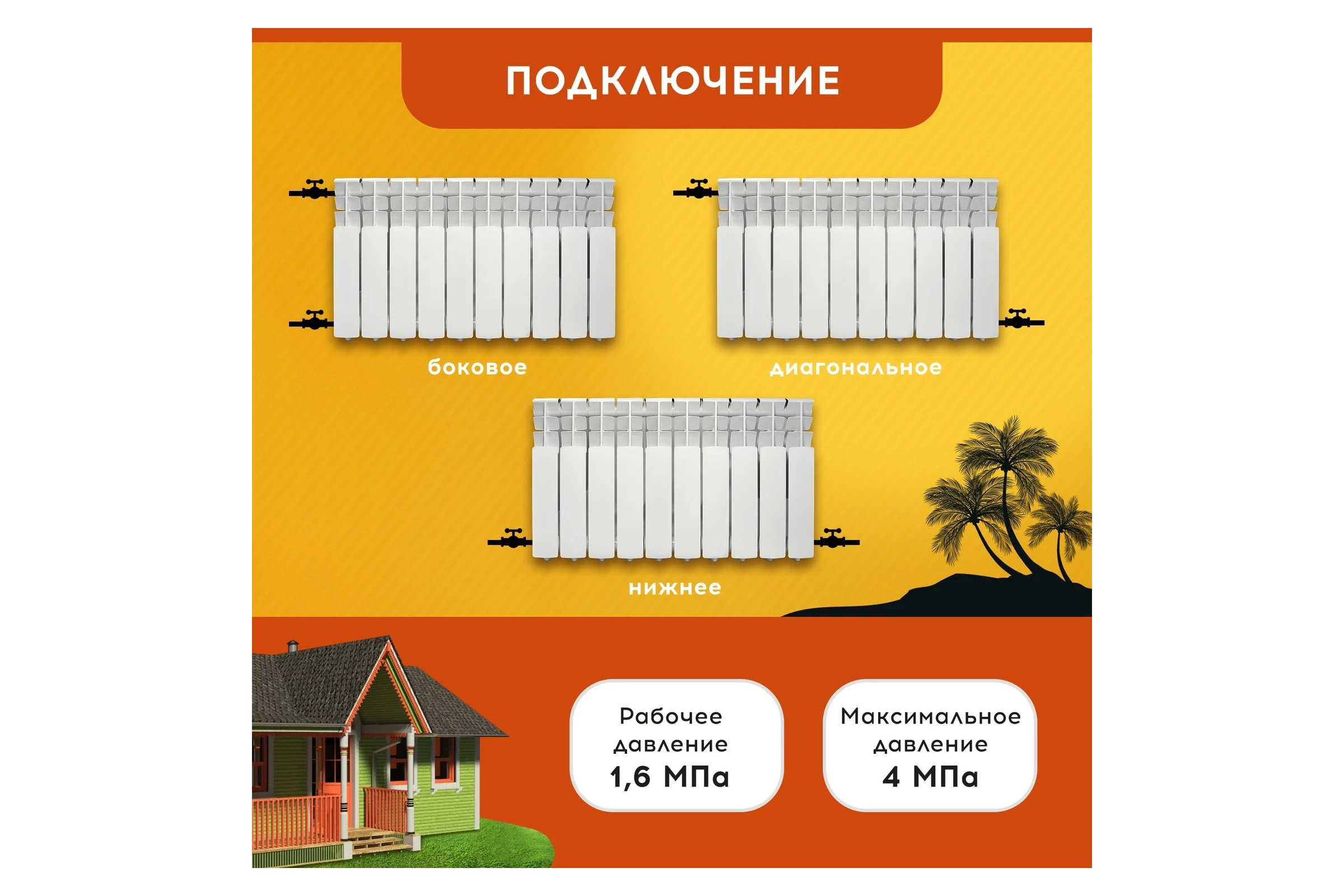 Радиатор Tropic  350x80, алюминиевый, 10 секций 7601.047