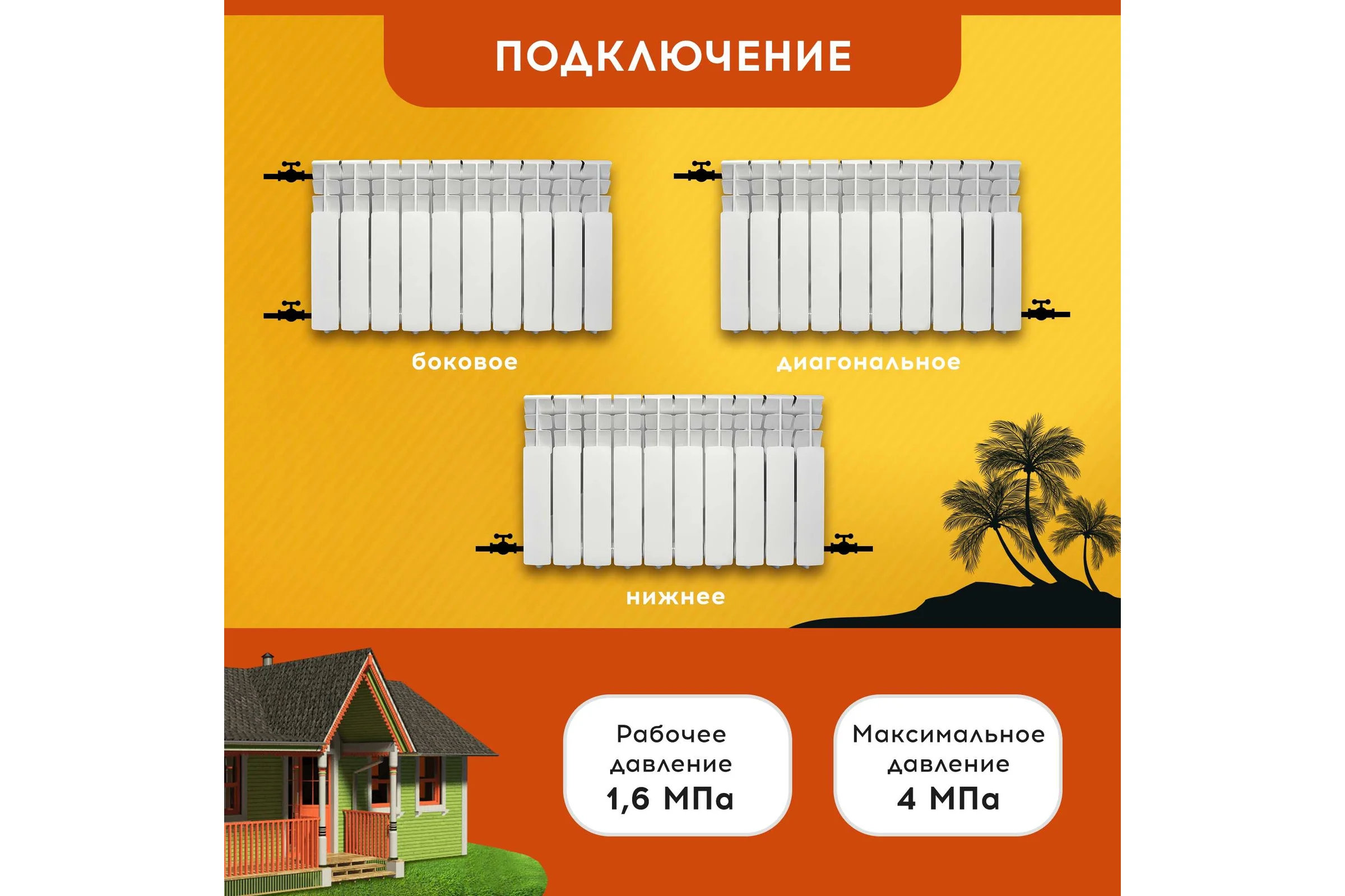 Радиатор Tropic  350x80, алюминиевый, 10 секций 7601.047