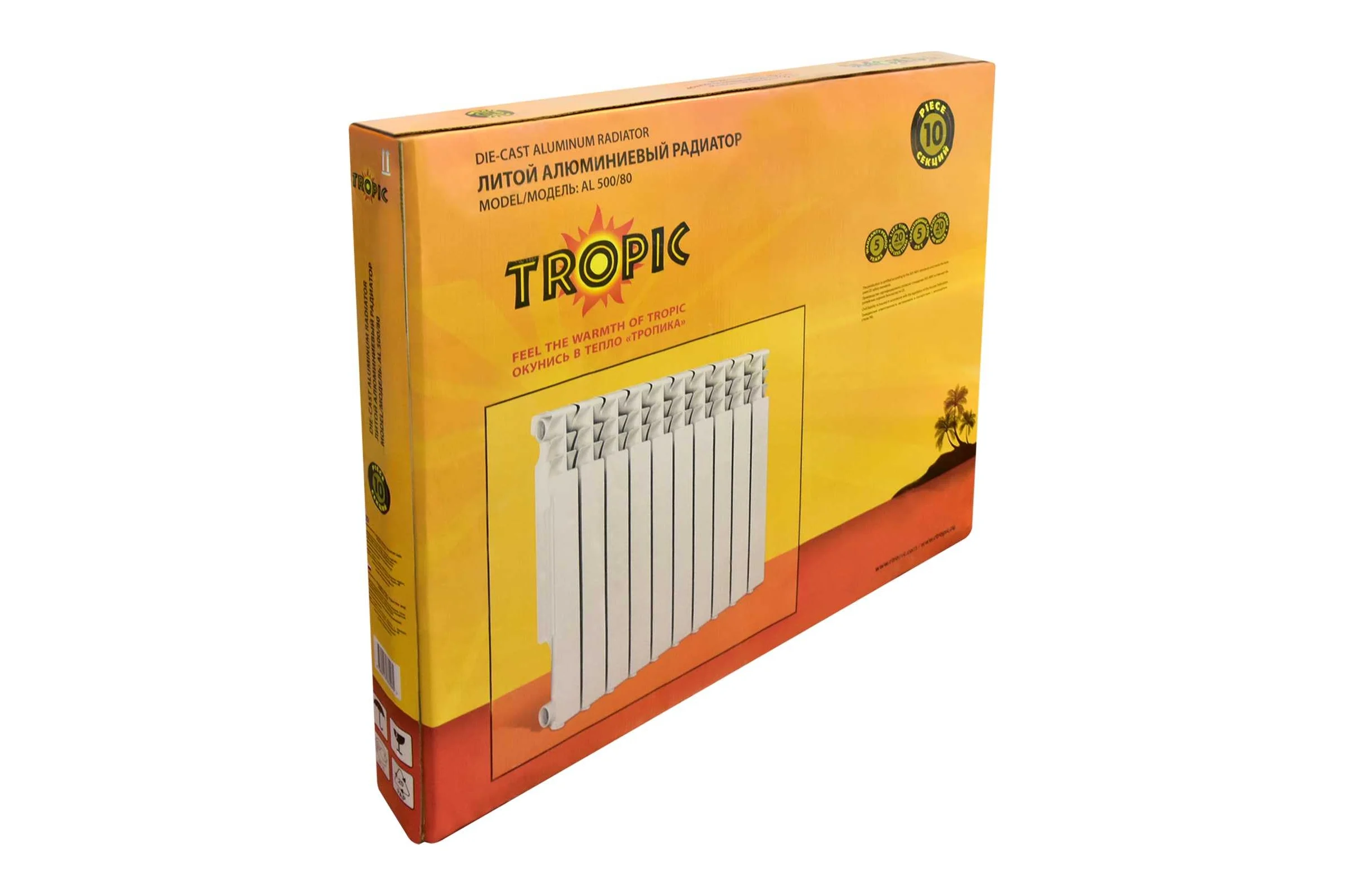 Радиатор Tropic 500x80, алюминиевый, 10 секций 7601.045
