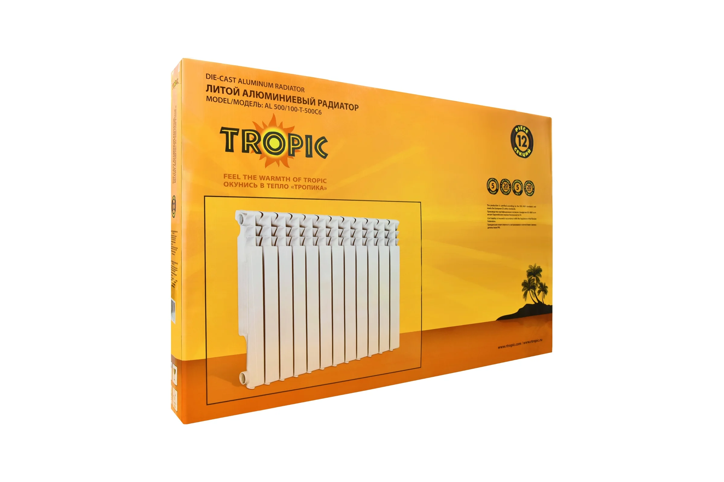 Радиатор Tropic 500x100, алюминиевый, 12 секций 7601.058