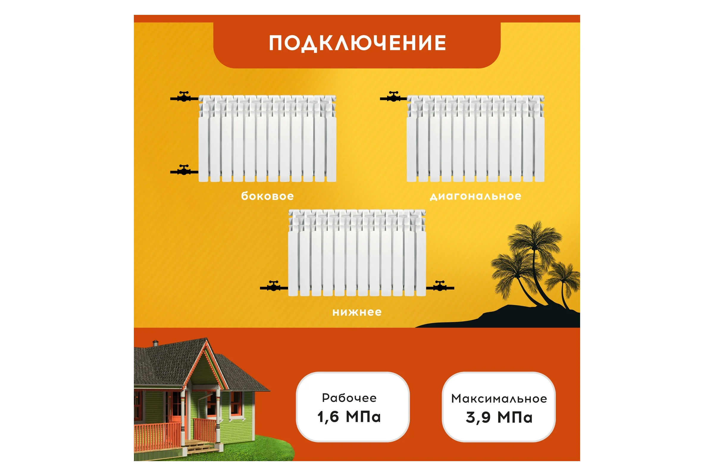 Радиатор Tropic 500x100, алюминиевый, 12 секций 7601.058