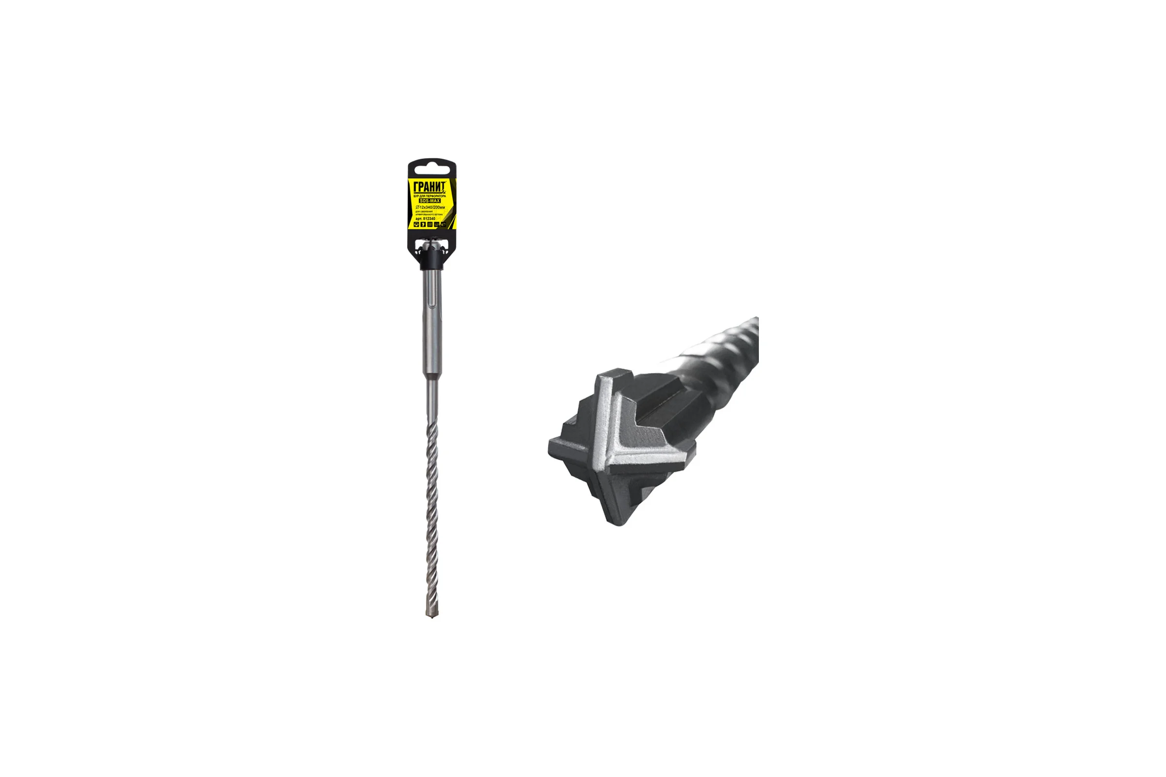 Бур Quadro-X (12x340/200 мм; SDS-max) ГРАНИТ 812340