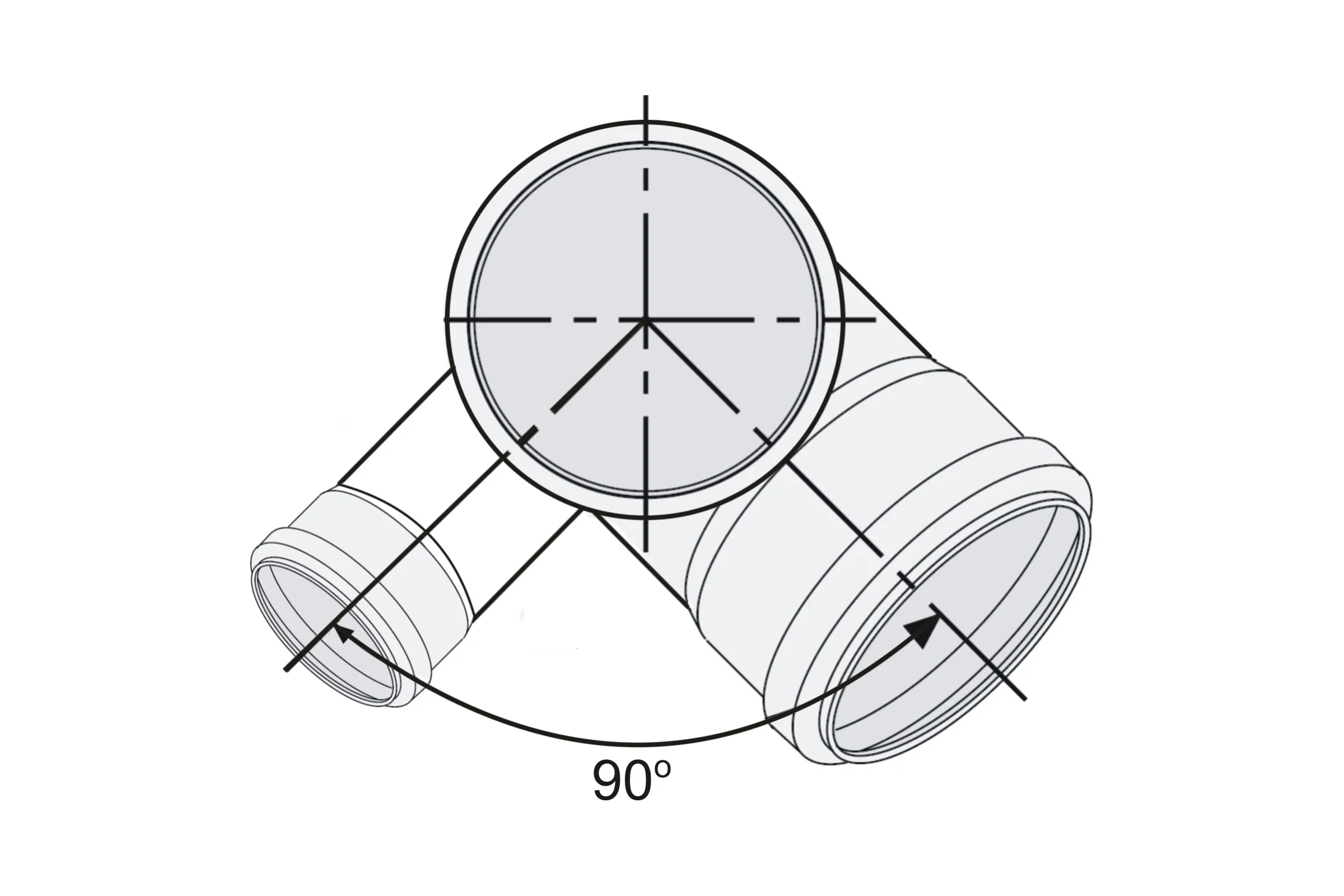 Крестовина Sinikon КОМФОРТ 110х110х50х87°, левая, 2-х плоскостная 512033.K