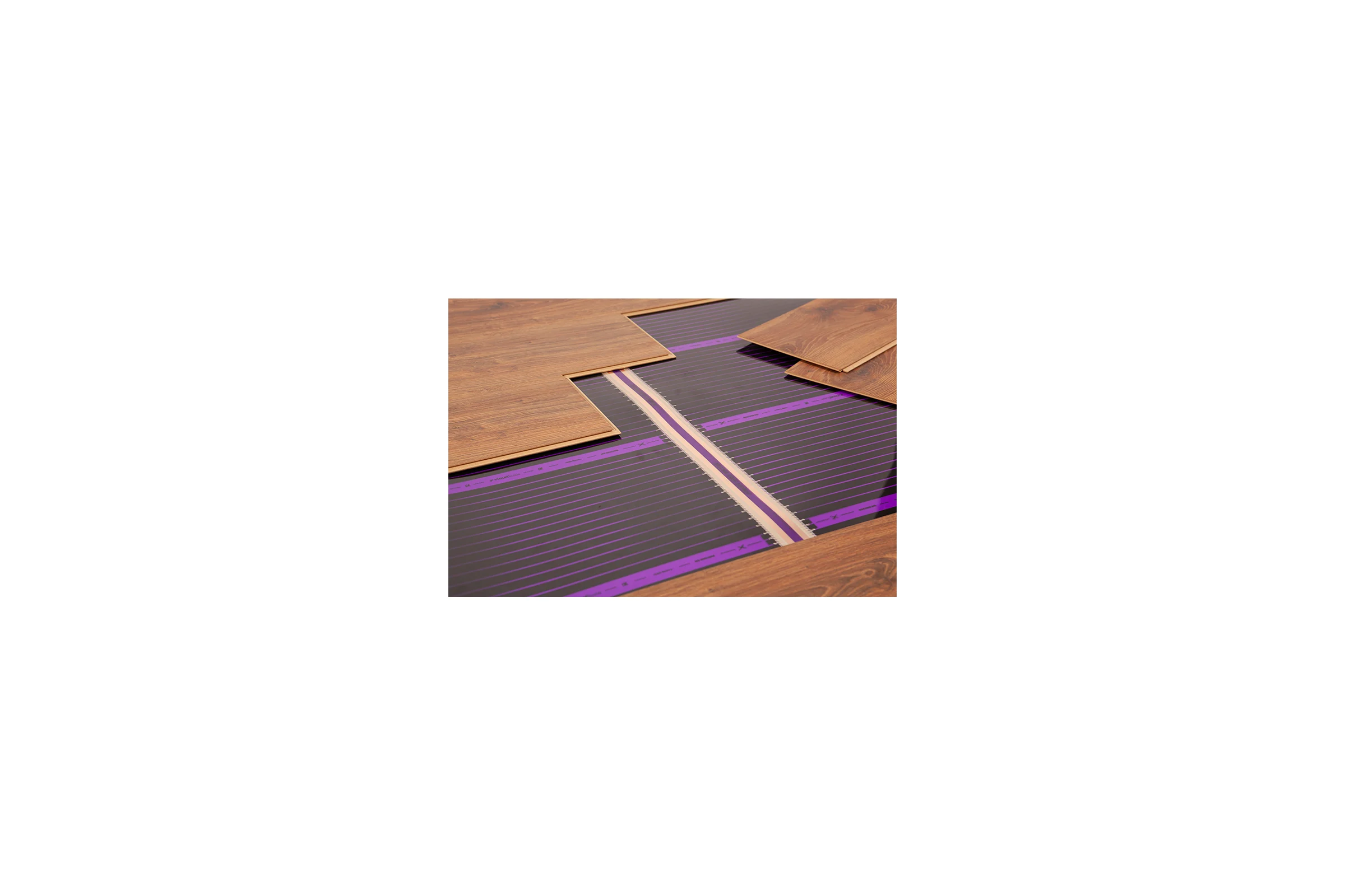 Комплект саморегулируемого теплого пола VIOLET FLOOR ptc 130 0.5 кв.м, ширина 0.5 м (с механическим терморегулятором) VLT1000259