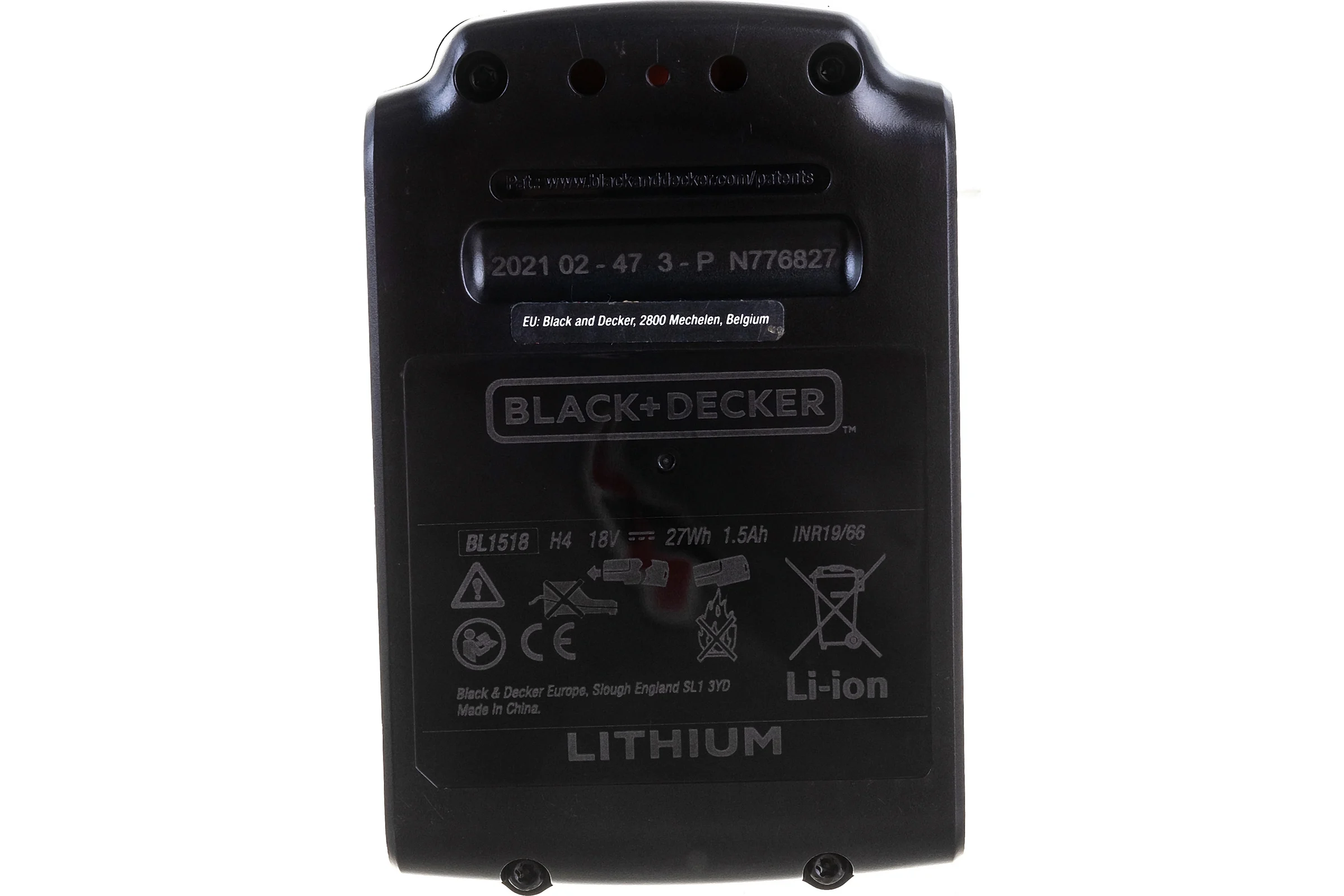 Аккумуляторная батарея Li-Ion (18В, 1.5 Ач) Black&Decker BL1518-XJ