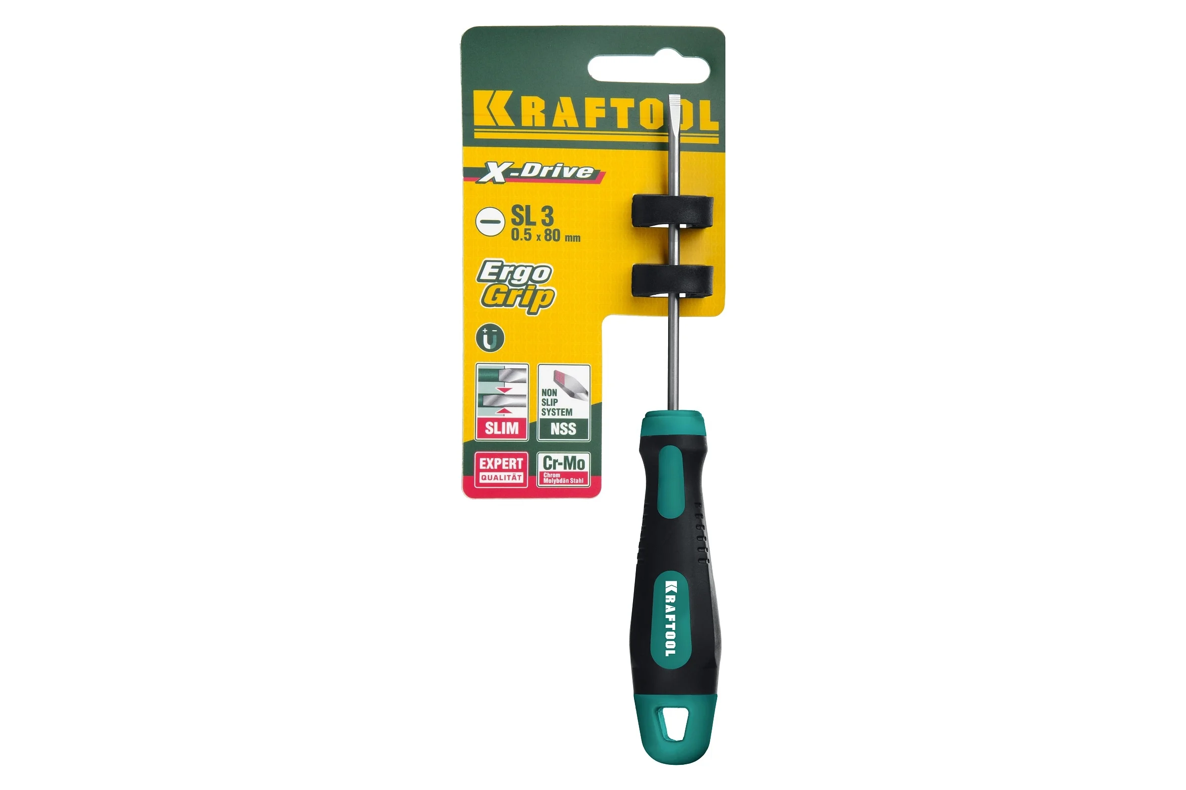 Отвертка KRAFTOOL SL, 3,0x80мм 250071-3.0-080