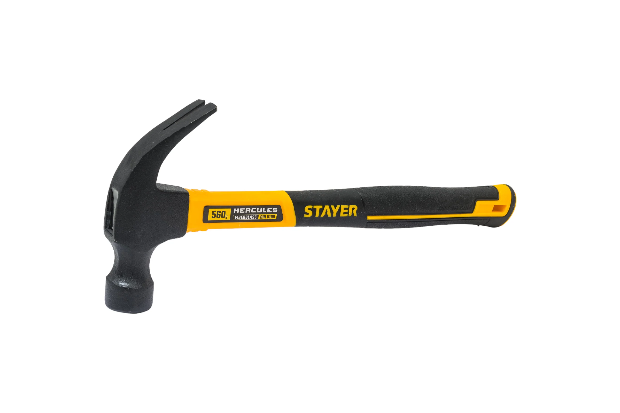 Столярный молоток-гвоздодёр с фибергласовой рукояткой STAYER Hercules 560 г 2026-560_z02