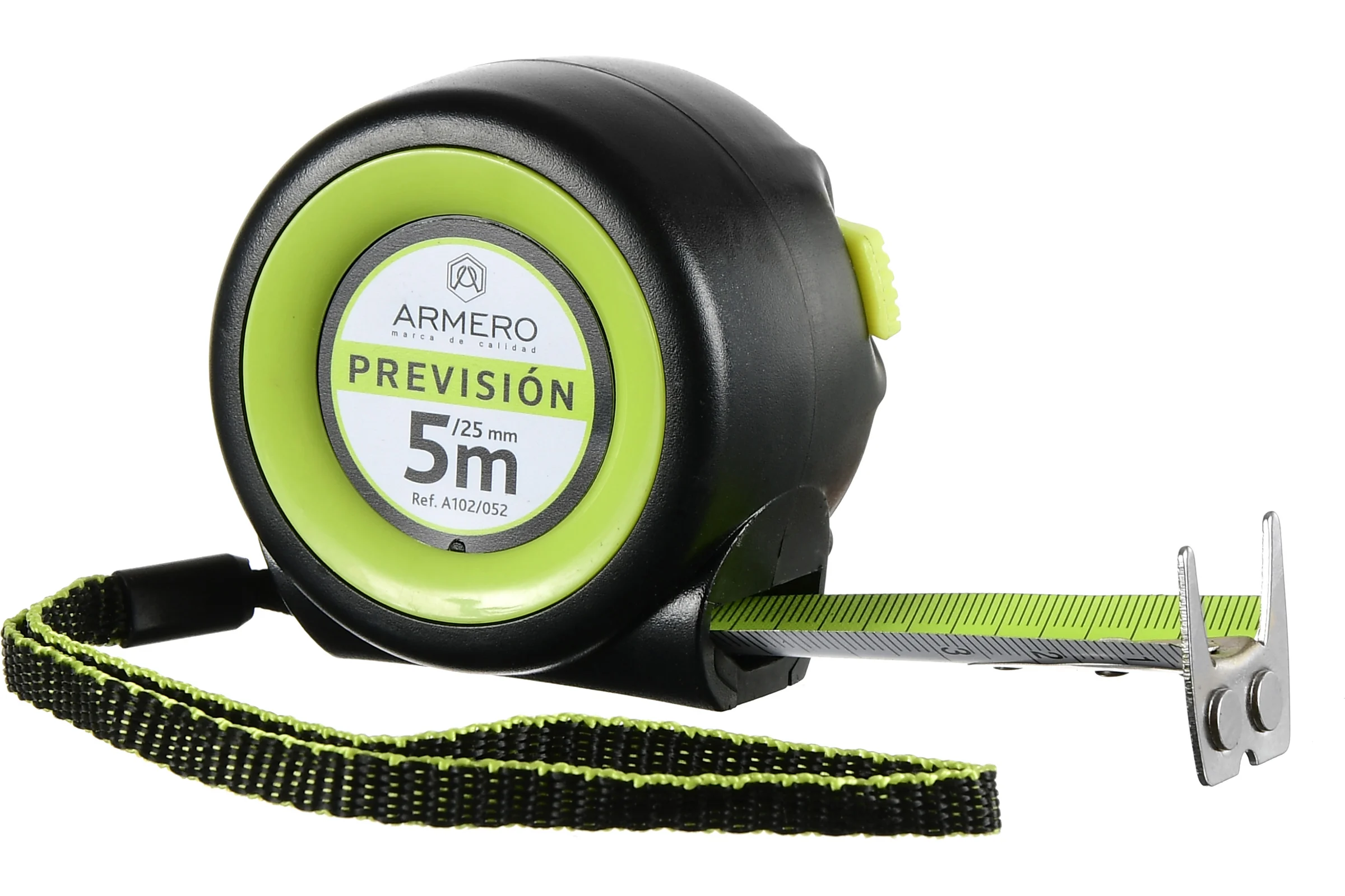 Рулетка Armero с автоблокировкой, 5м/25мм, мини, магнит, нейлон A102/052