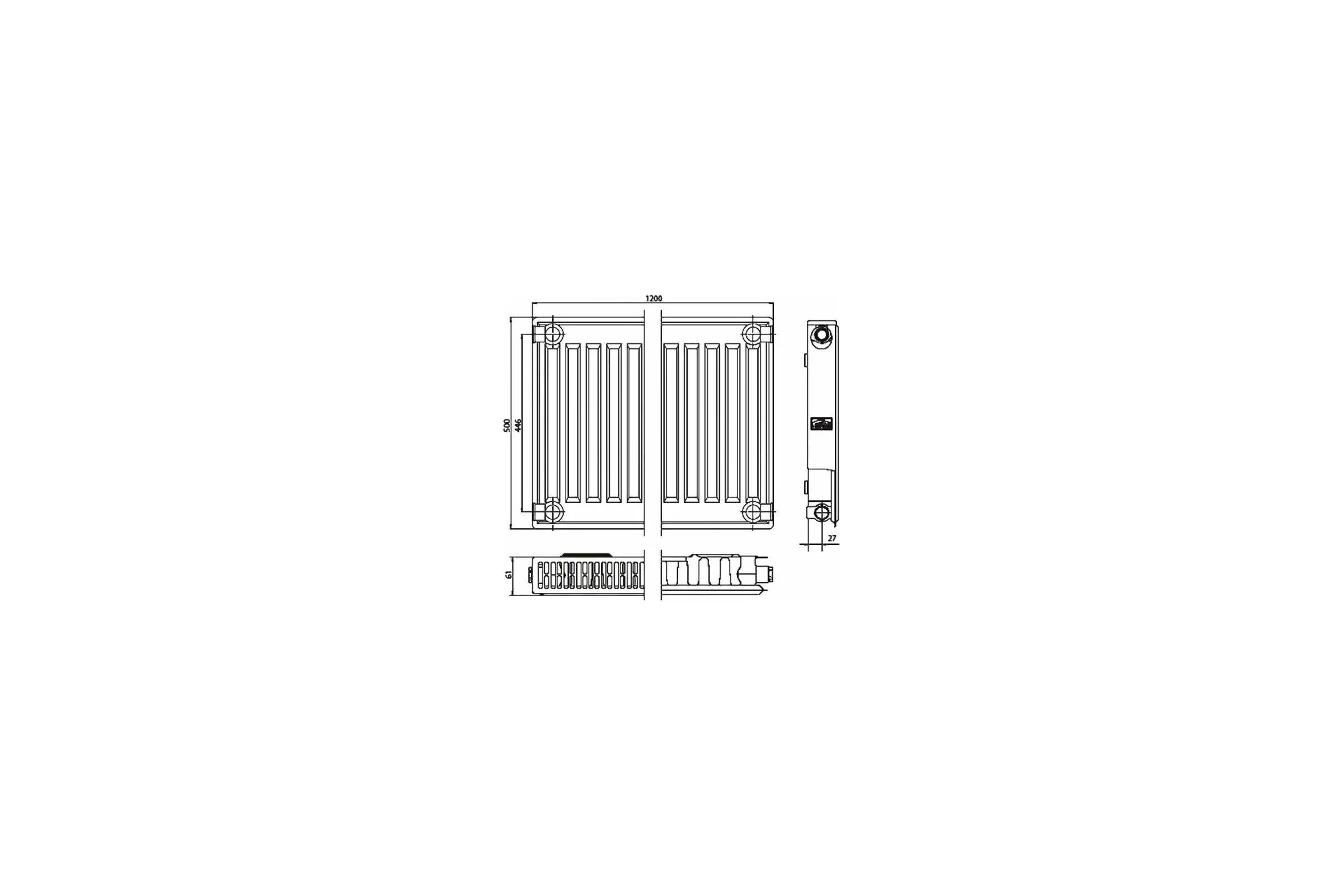 Стальной панельный радиатор Kermi Profil-K FK O 11/500/1200 боковое подключение, белый RG008V6F8KGTFP