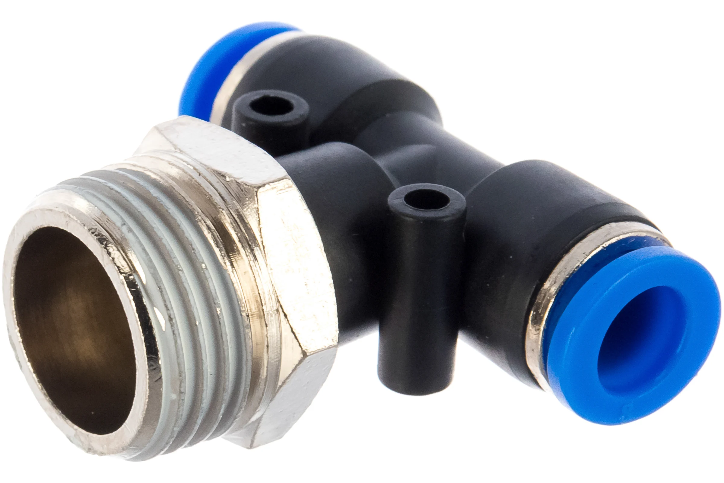 Т-образный фитинг для пластиковых трубок Rockforce 8 мм с наружной резьбой 1/2" RF-SPB08-04(2072)