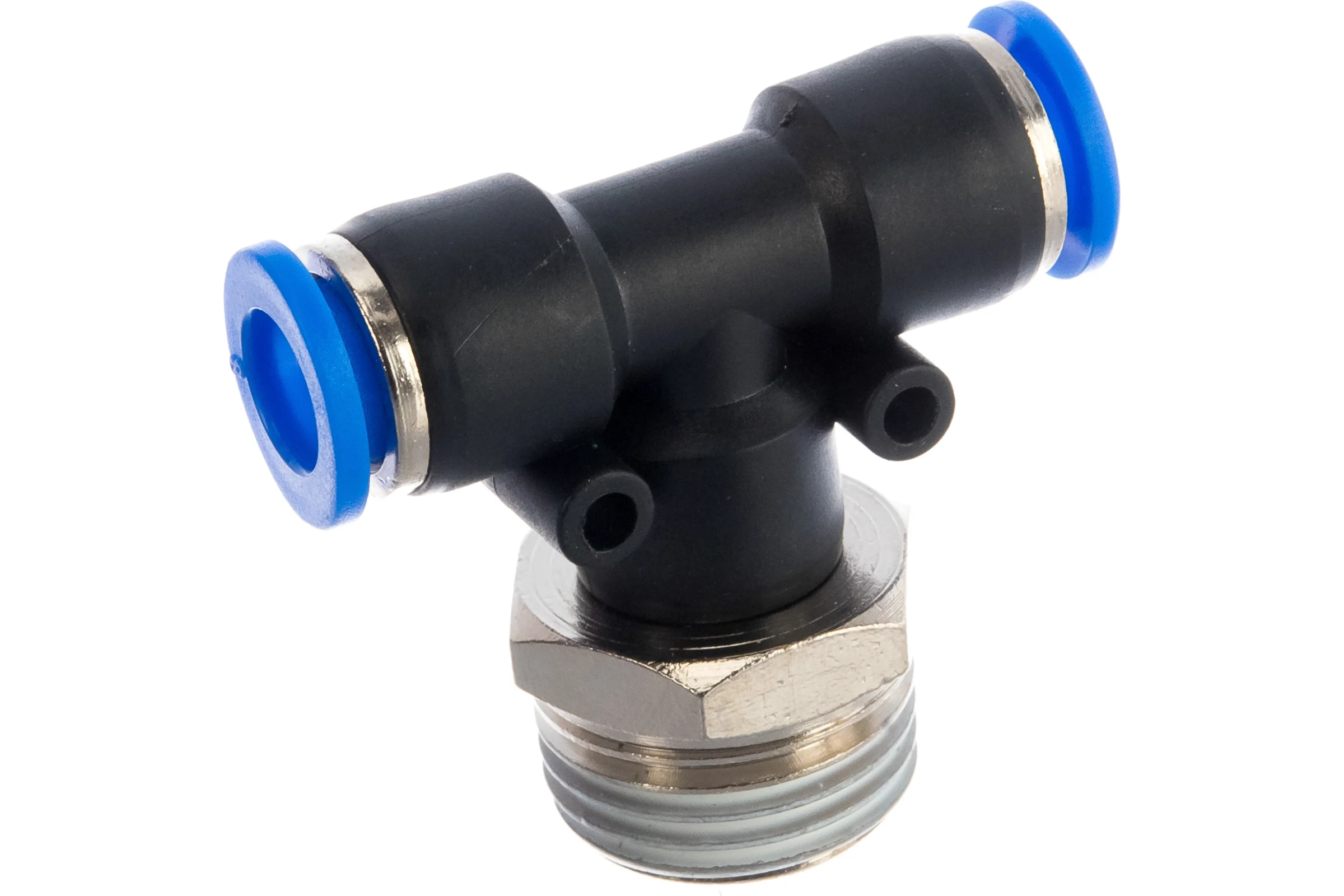 Т-образный фитинг для пластиковых трубок Rockforce 8 мм с наружной резьбой 1/2" RF-SPB08-04(2072)