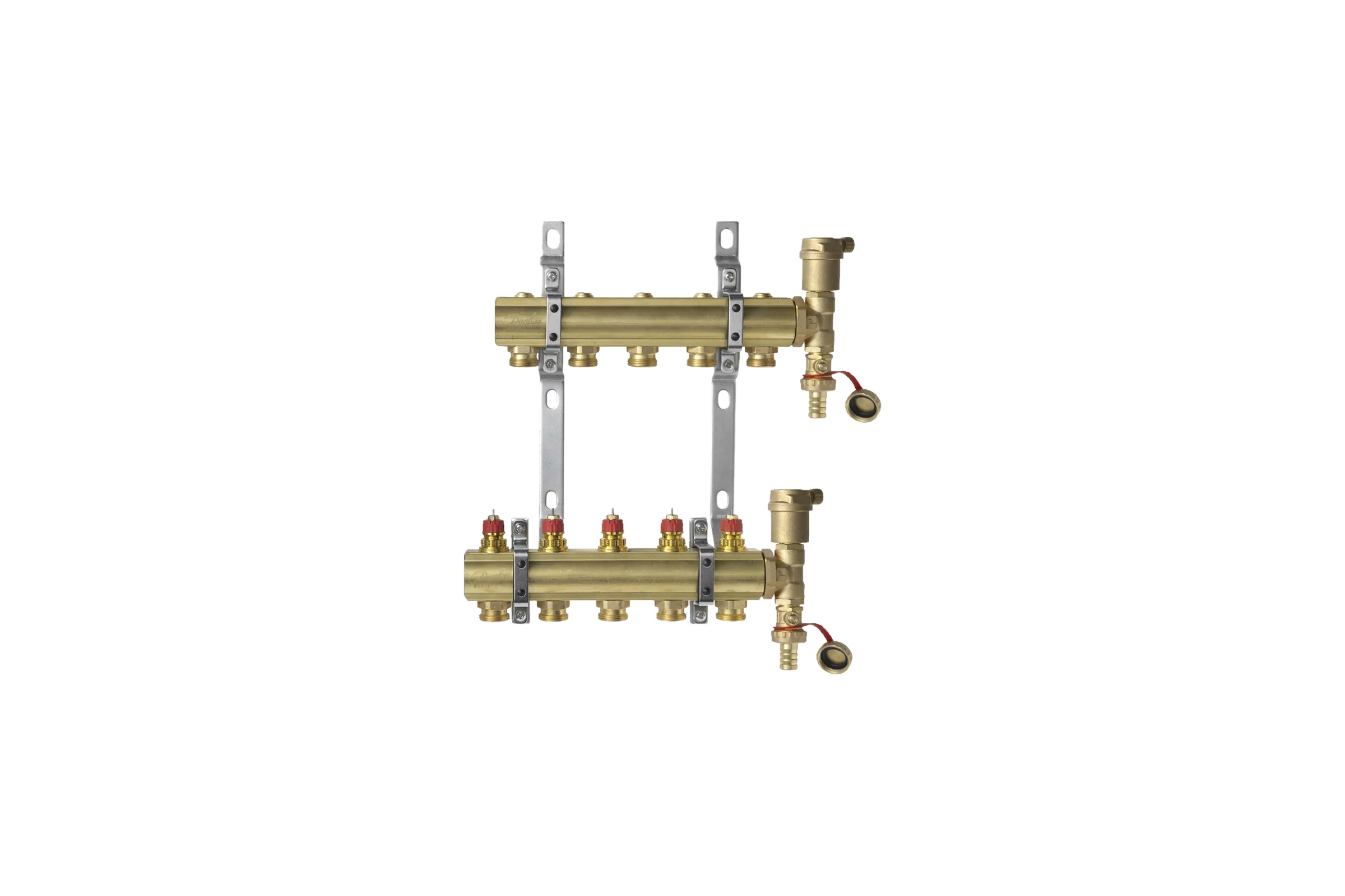 Комплект коллекторов Danfoss FHF-5 set с кронштейнами и воздухоотводчиками 5 контуров 088U0705