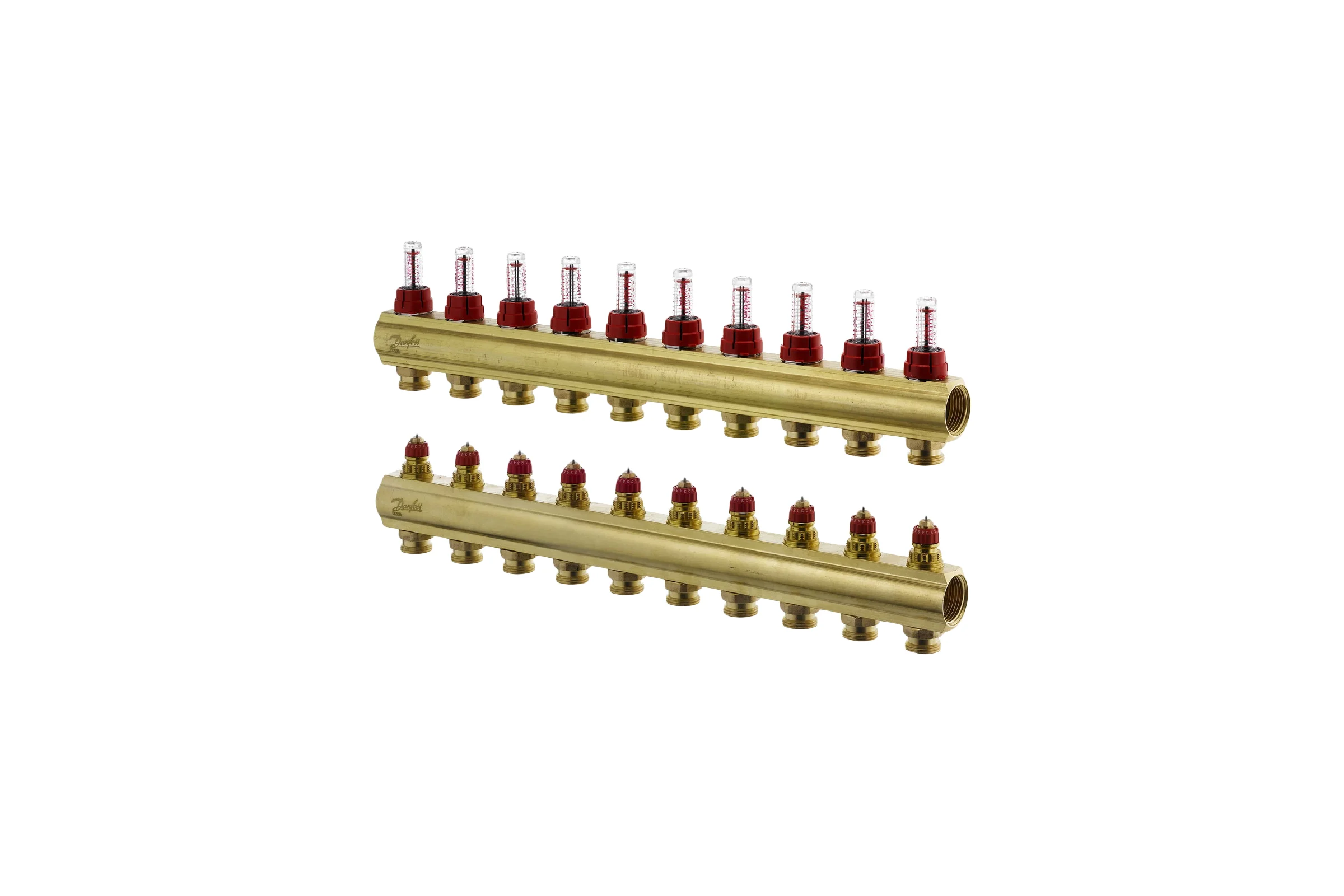 Коллекторы Danfoss FHF-10F с расходомерами для 10 контуров 088U0530
