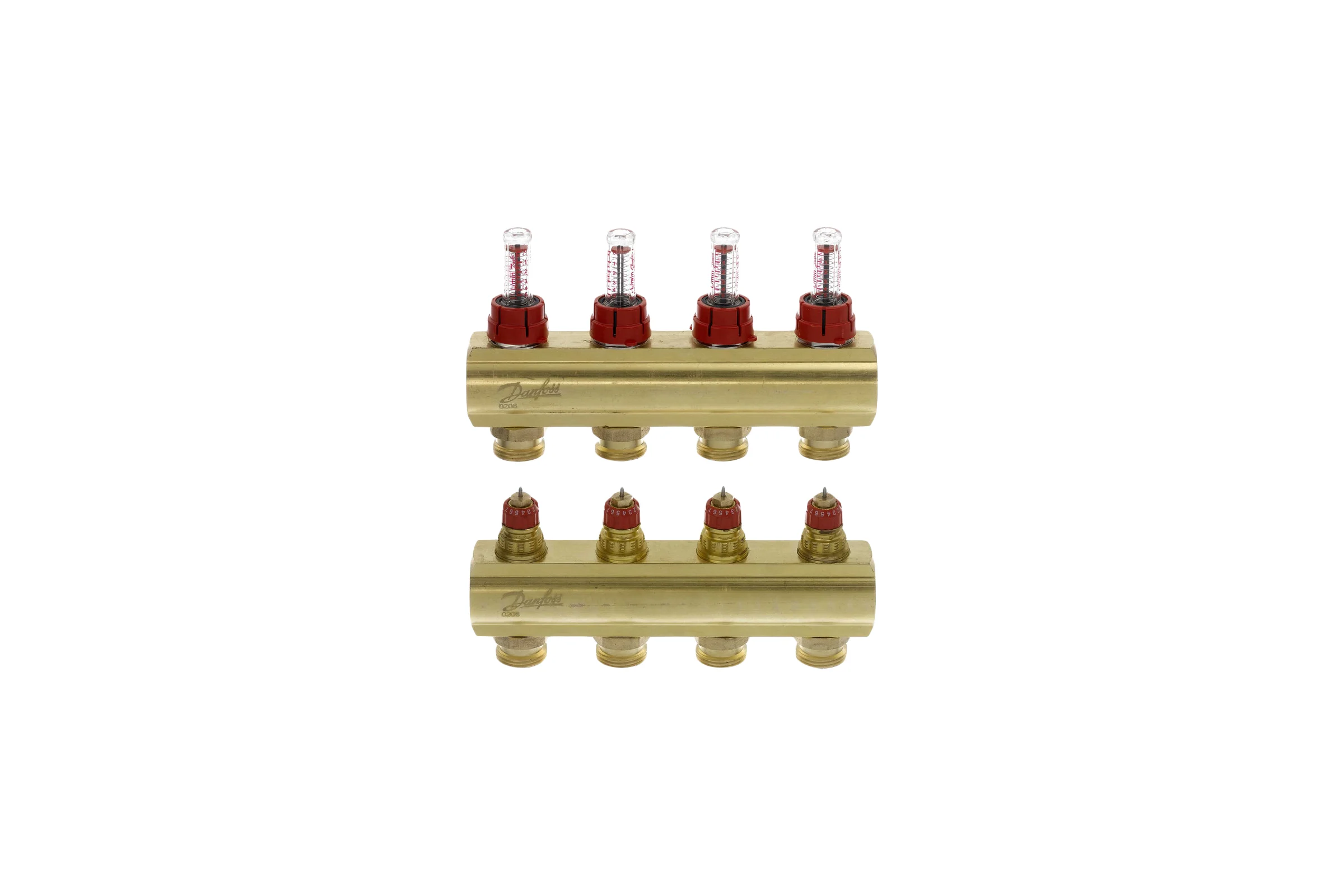Коллекторы Danfoss FHF-4F с расходомерами для 4 контура 088U0524