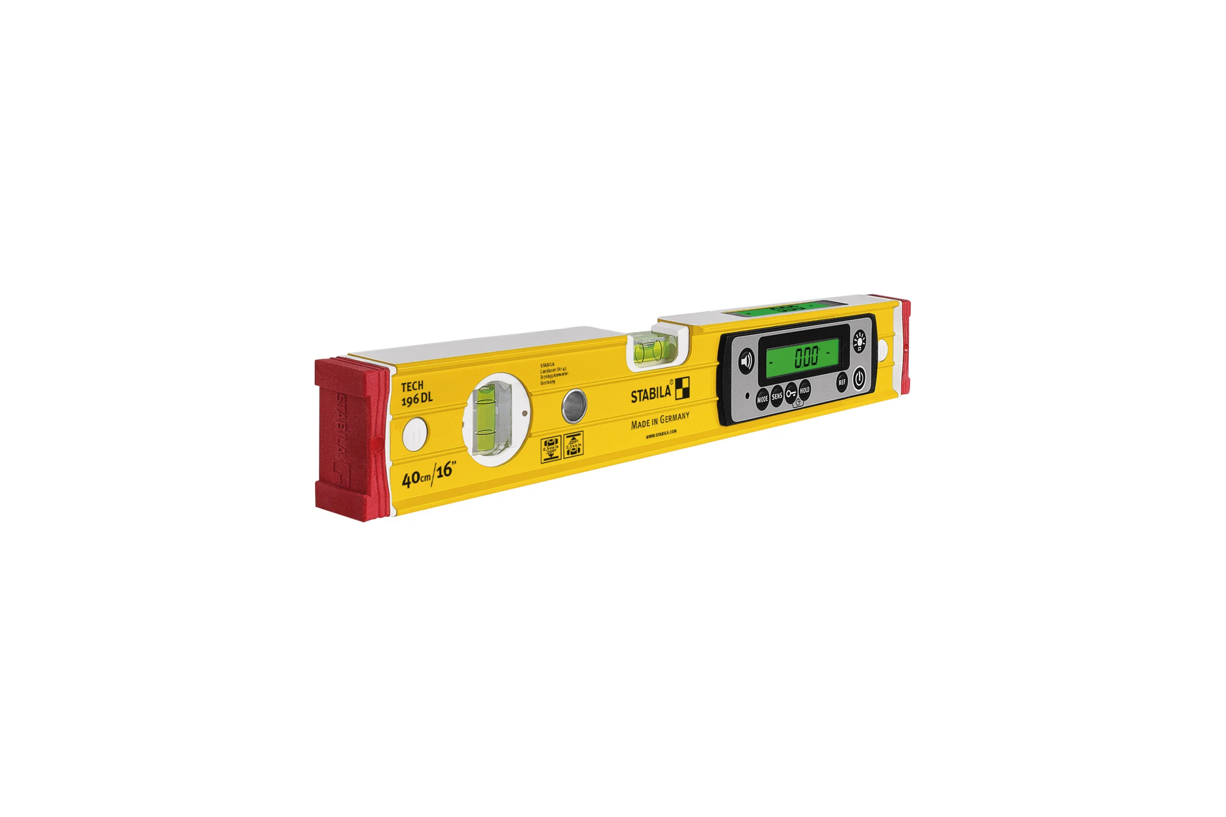 Уровень STABILA tech 196 dl, 40см (ip 67, 1верт.,1гориз., 2 жк диспл.,точн. 0,5 мм/м), шт 19830