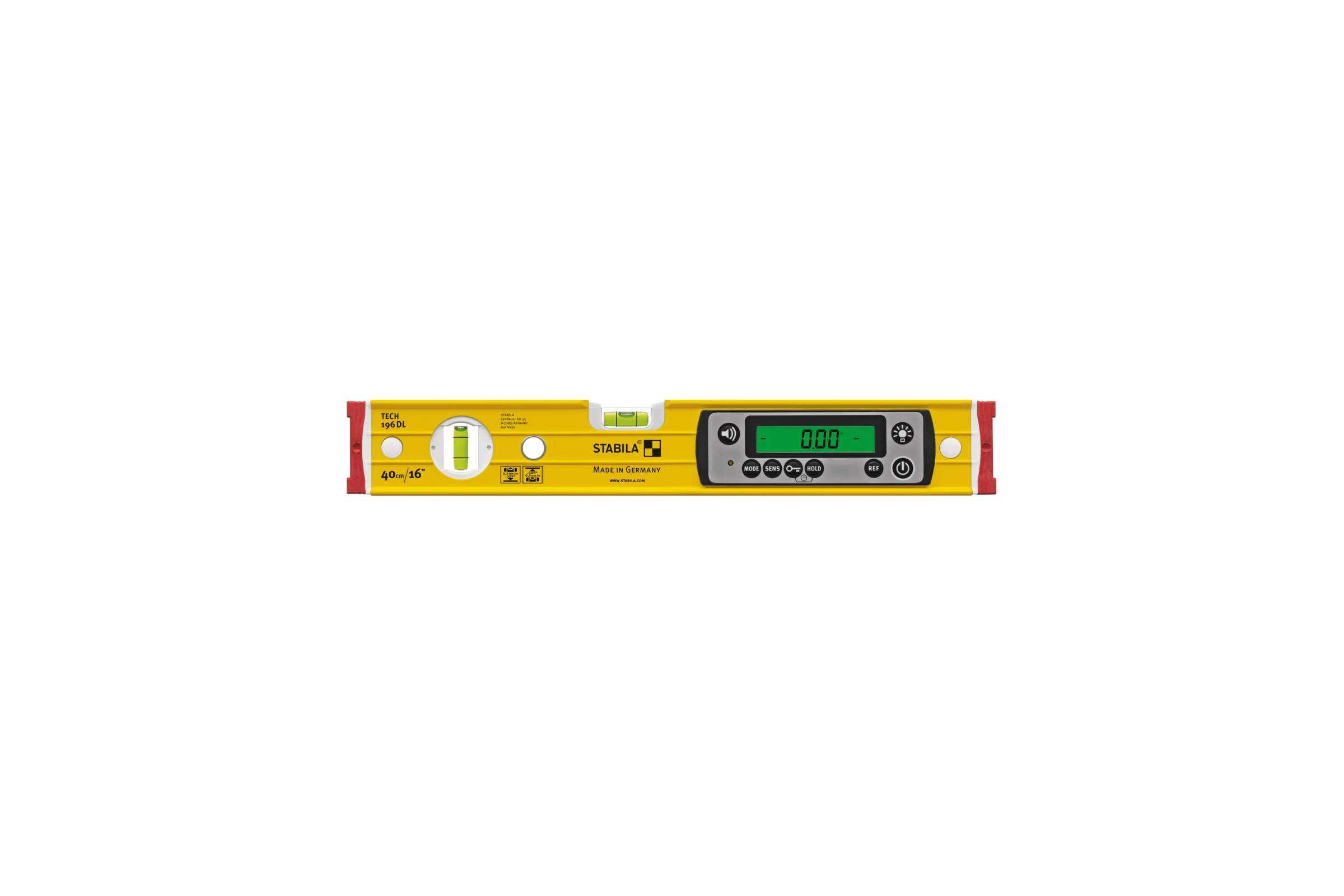 Уровень STABILA tech 196 dl, 40см (ip 67, 1верт.,1гориз., 2 жк диспл.,точн. 0,5 мм/м), шт 19830