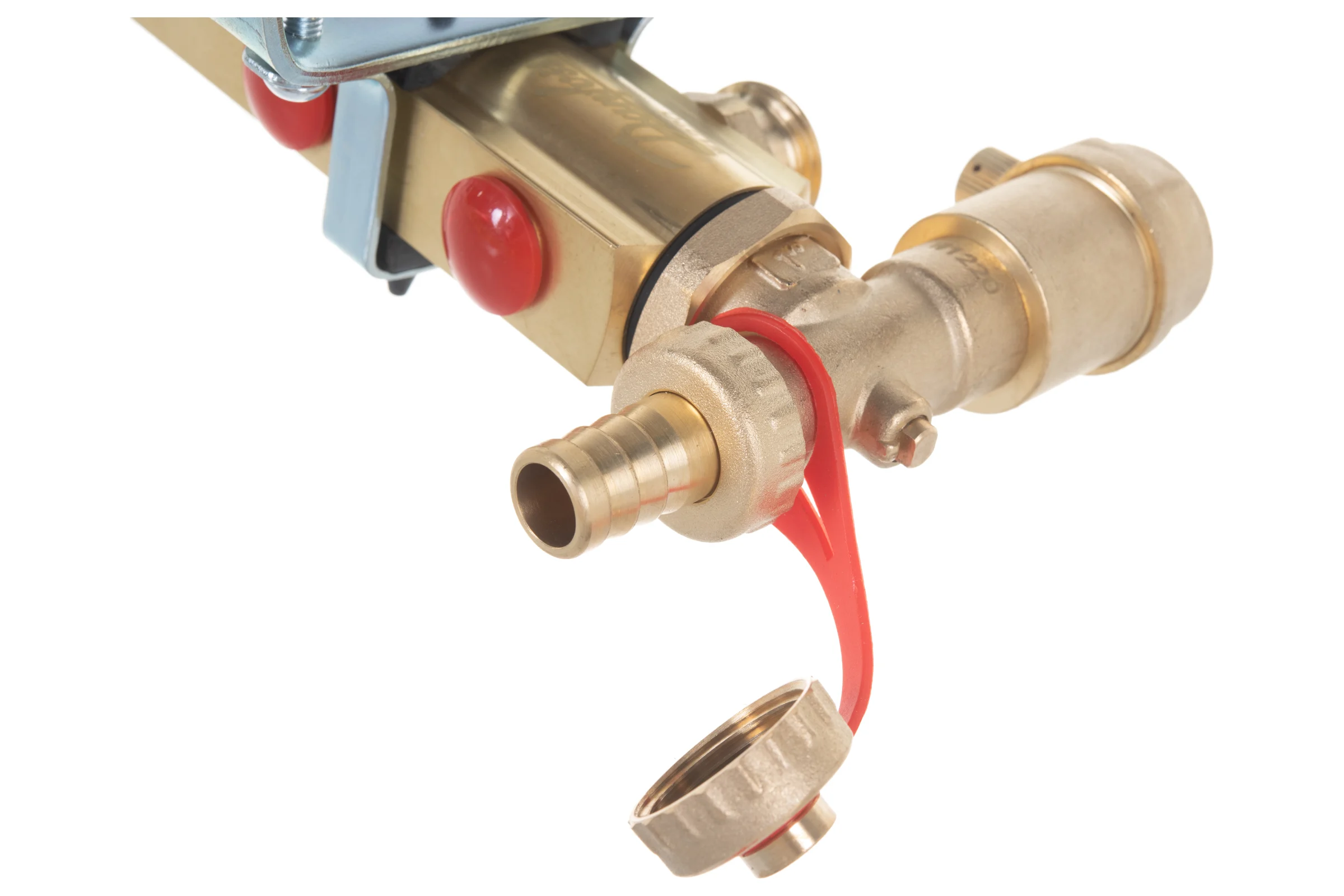 Комплект коллекторов Danfoss FHF-8 set с кронштейнами и воздухоотводчиками 8 контуров 088U0708