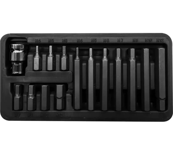 Набор бит Proline 3/8" HEX H4-H12 15 предметов пластиковый кейс 10743
