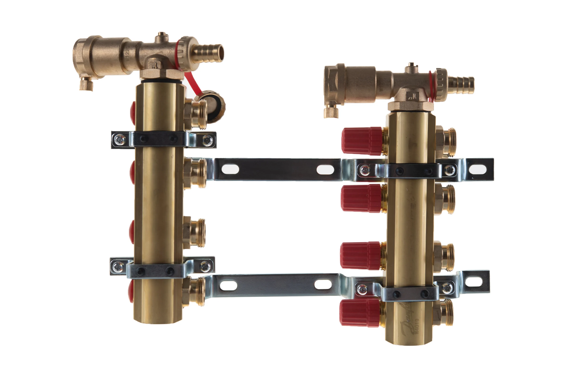 Комплект коллекторов Danfoss FHF-4 set с кронштейнами и воздухоотводчиками 4 контура 088U0704