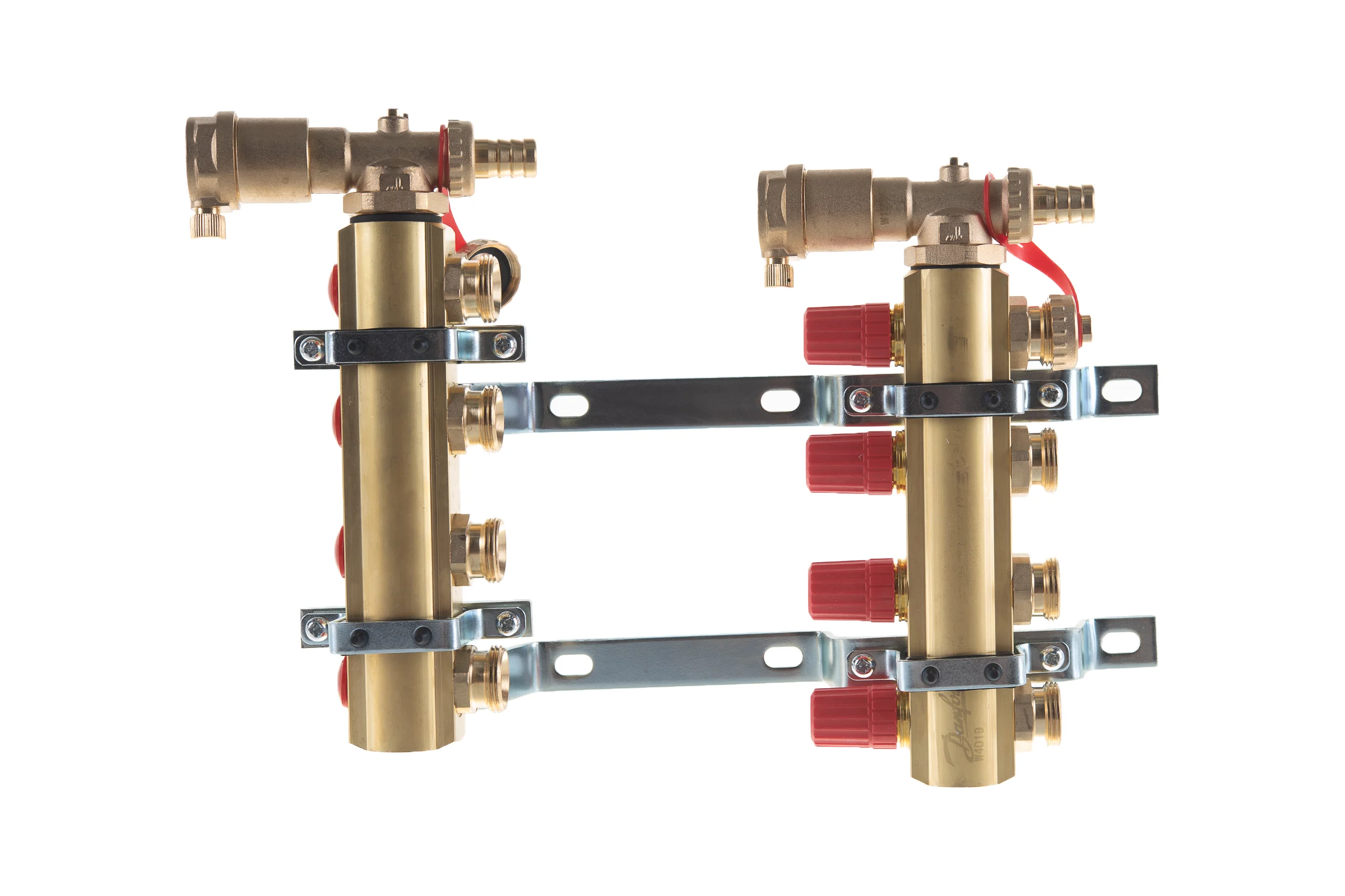Комплект коллекторов Danfoss FHF-4 set с кронштейнами и воздухоотводчиками 4 контура 088U0704