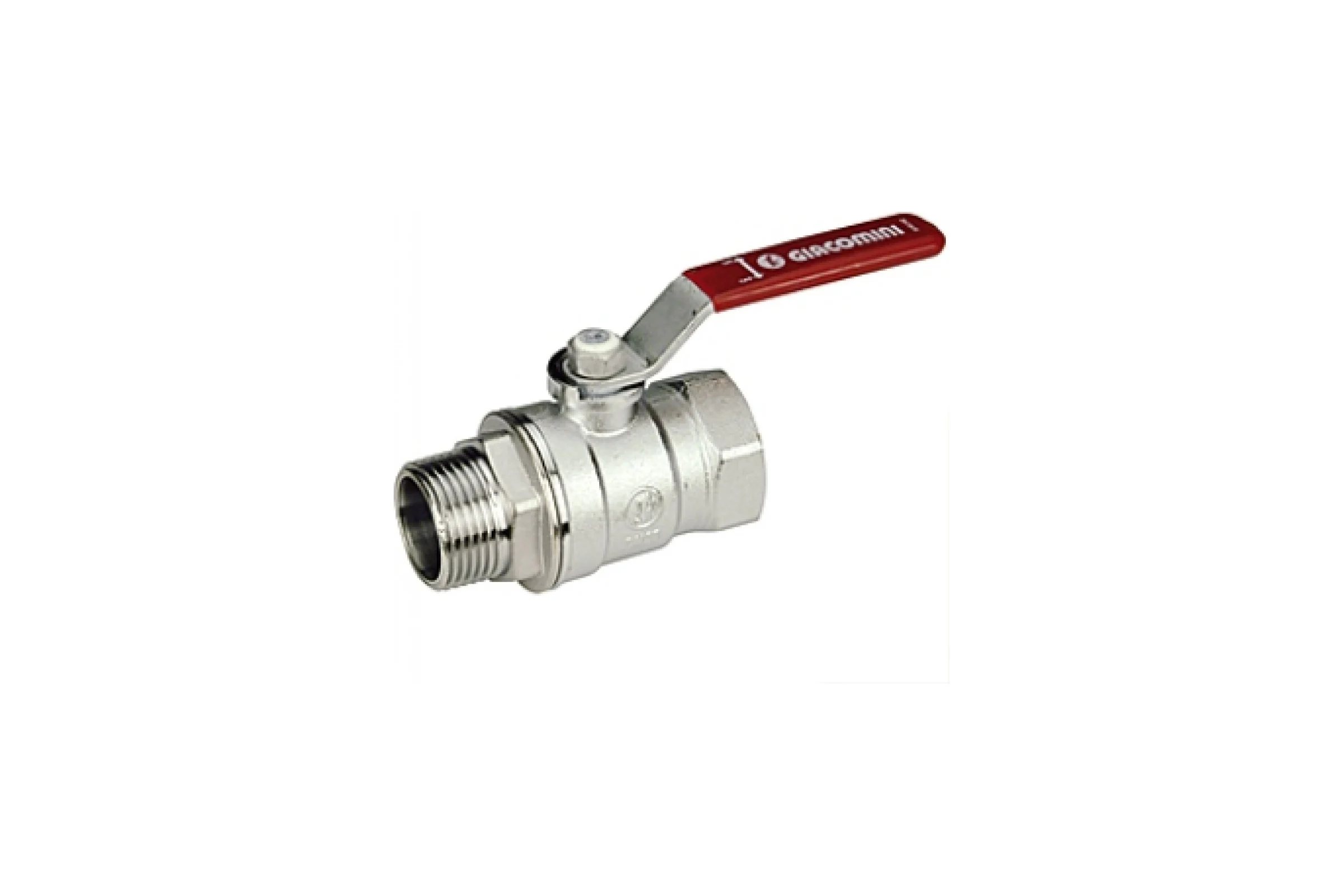 Шаровой кран Giacomini R254DL 1", внутреенняя/наружная, ручка-рычаг красный, хромированный R254LX005