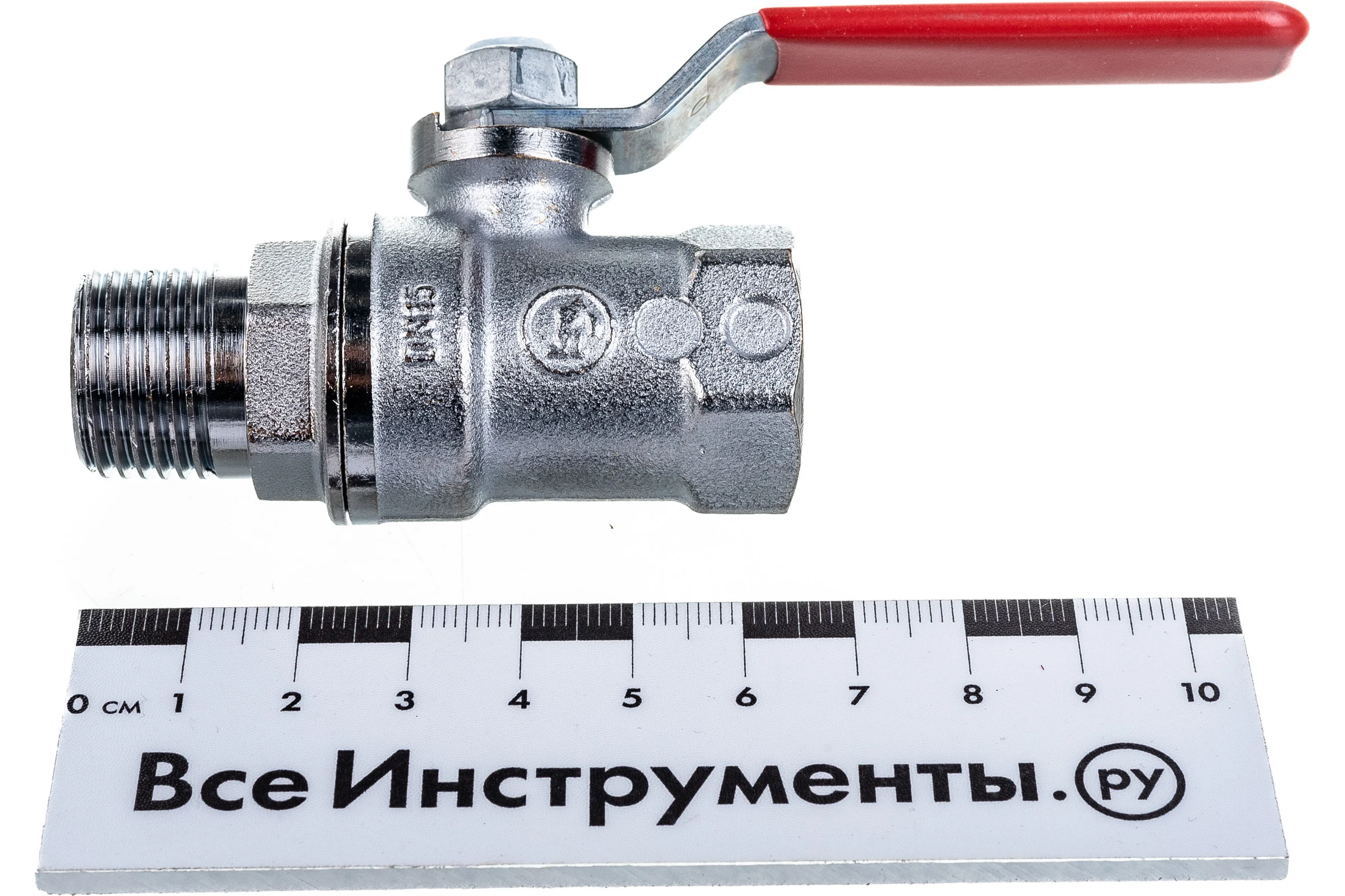 Шаровой кран Giacomini R254DL 1/2", внутренняя/наружная, ручка-рычаг красный, хромированный R254LX003